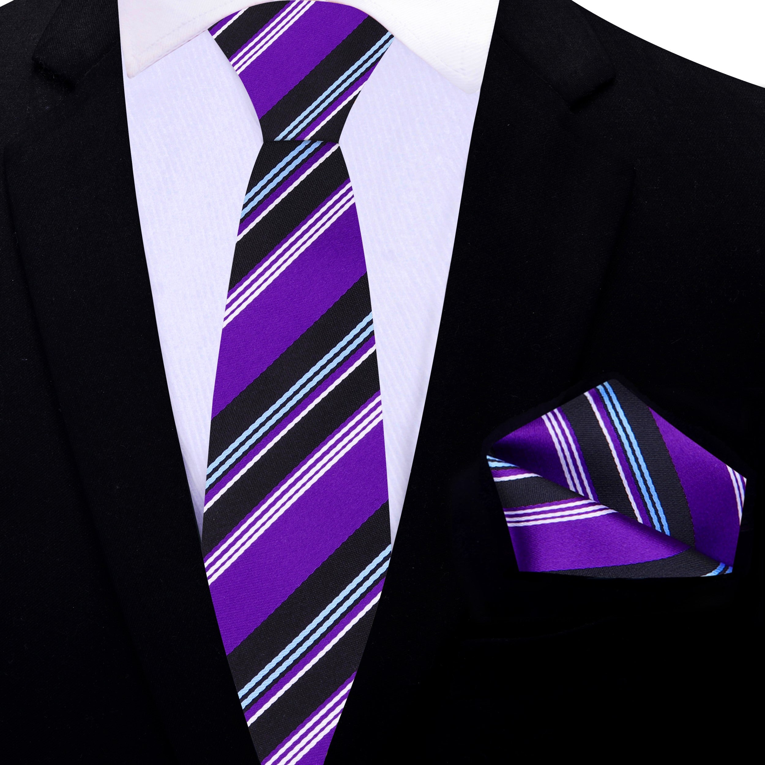 Close-up of colorful striped silk tie for men’s fashion and formal wear