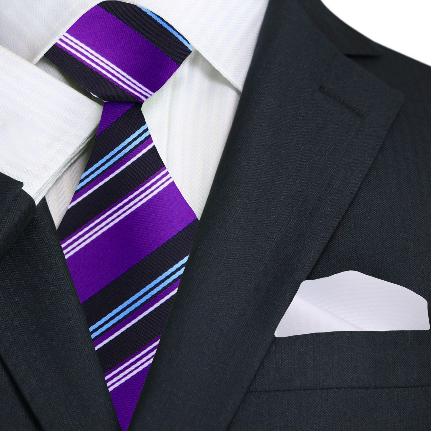 Close-up of colorful striped silk tie for men’s fashion and formal wear