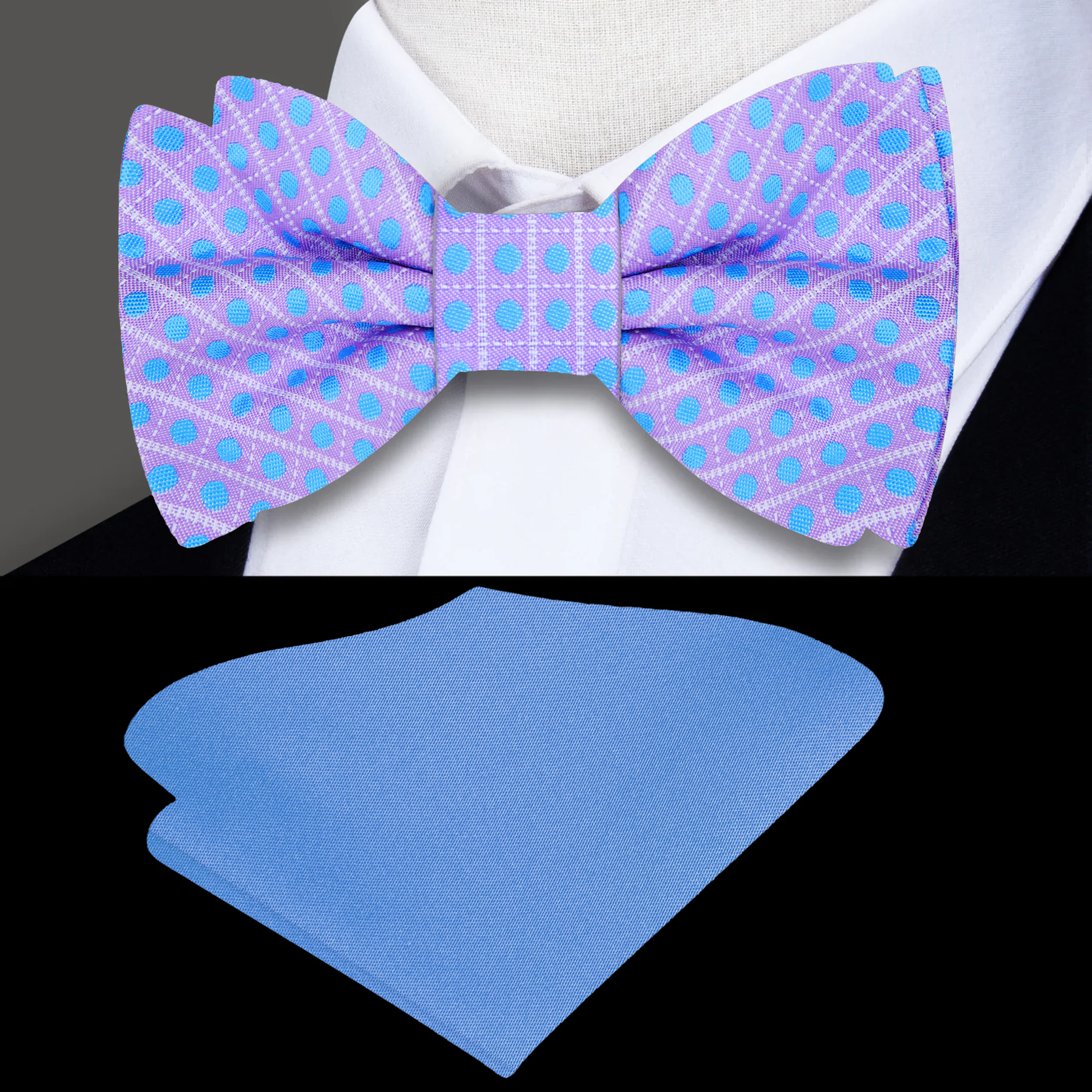 Larkfield bow tie styled on a white shirt, perfect for spring wedding attire