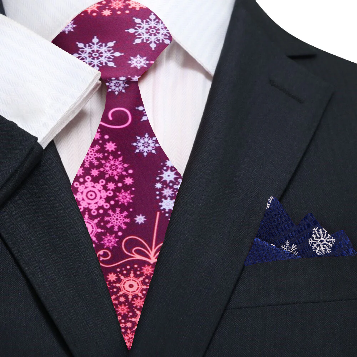 Man wearing a decorative necktie for office gatherings during Christmas season