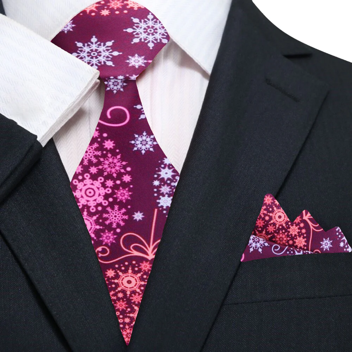 Man wearing a decorative necktie for office gatherings during Christmas season