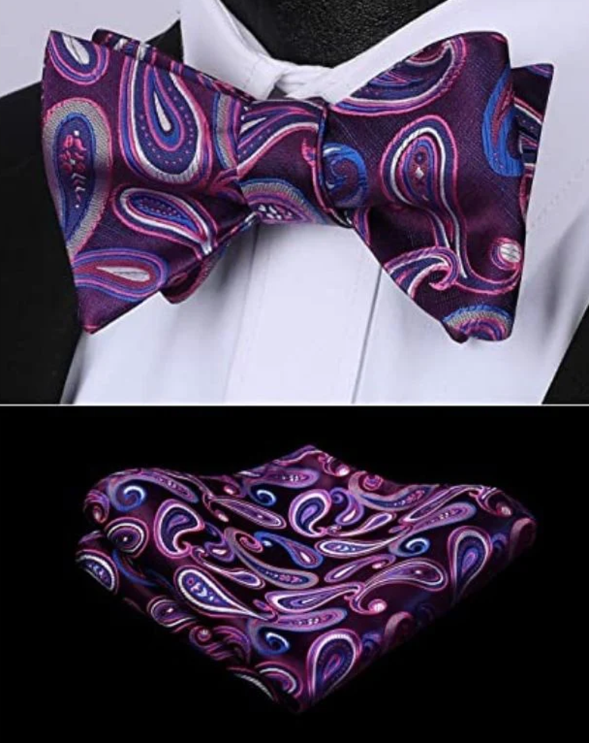 Evington Elegant Paisley Self-Tie Bow Tie - Image 6