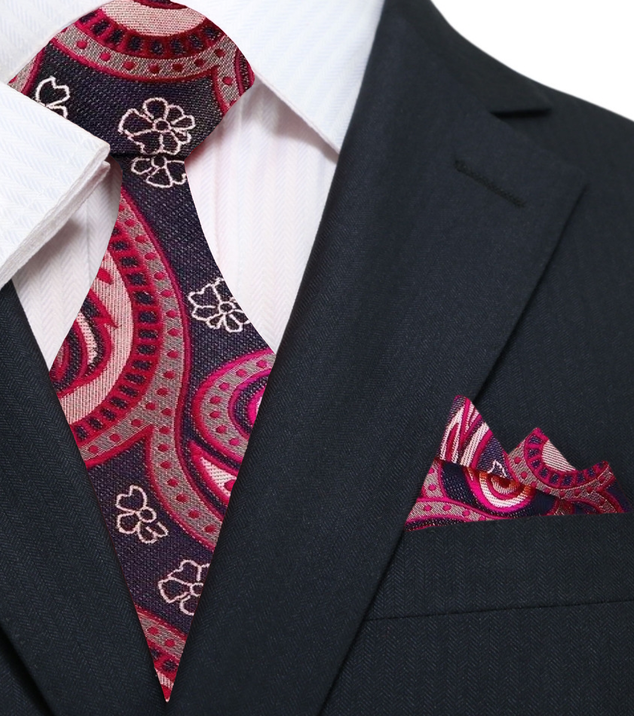 Front view of elegant light blue paisley necktie displayed on a white background.