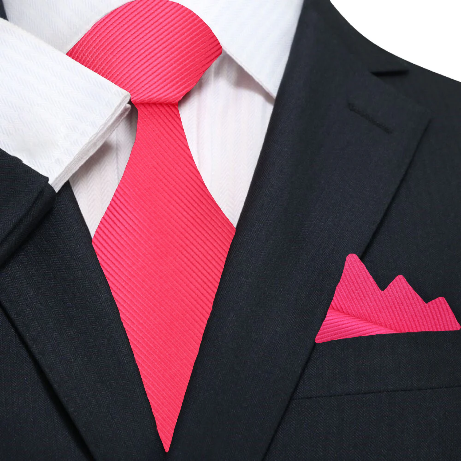 Close-up of solid color silk tie, ideal for business attire.