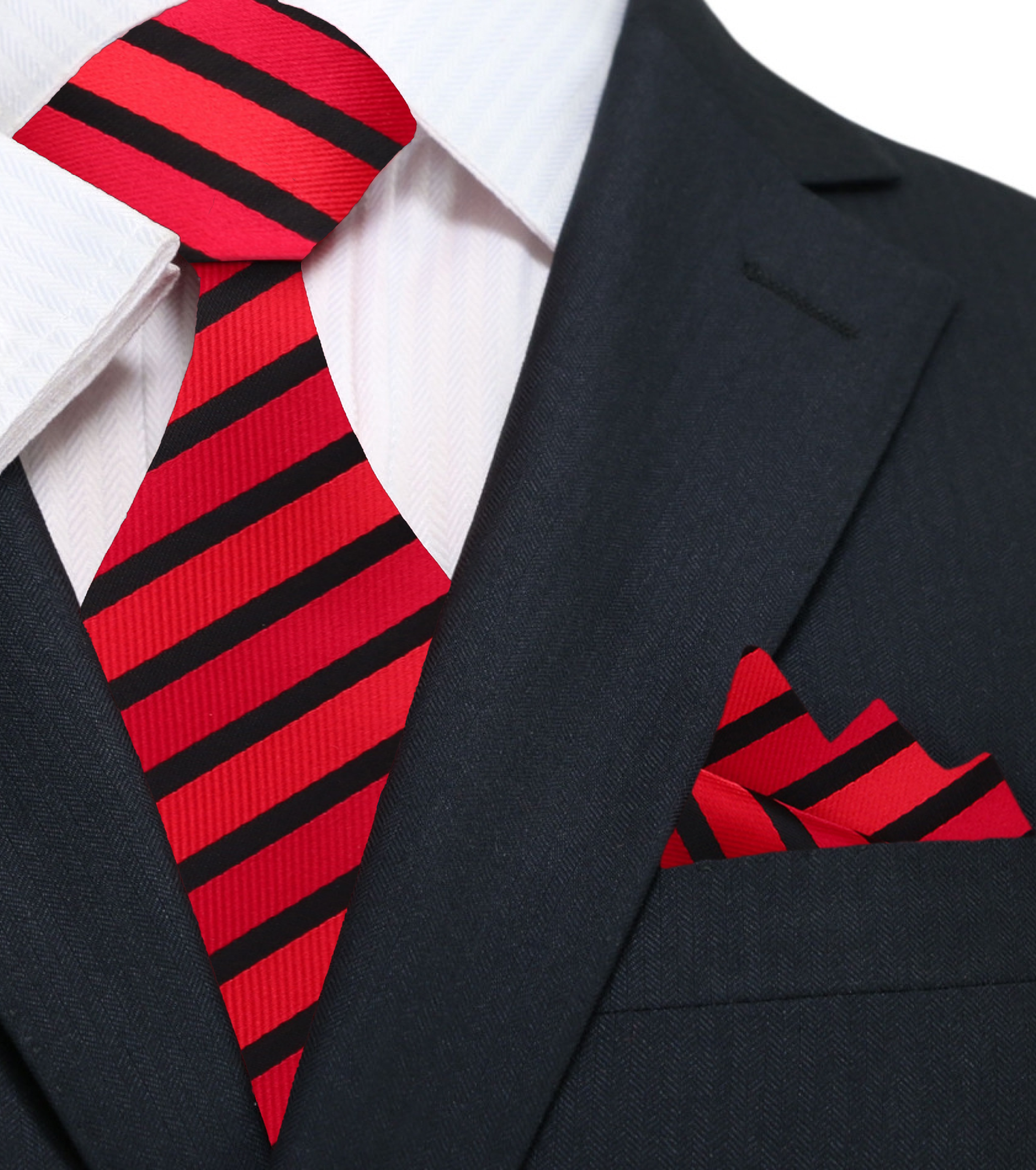 Close-up of the fabric pattern showing bold stripe design in silk