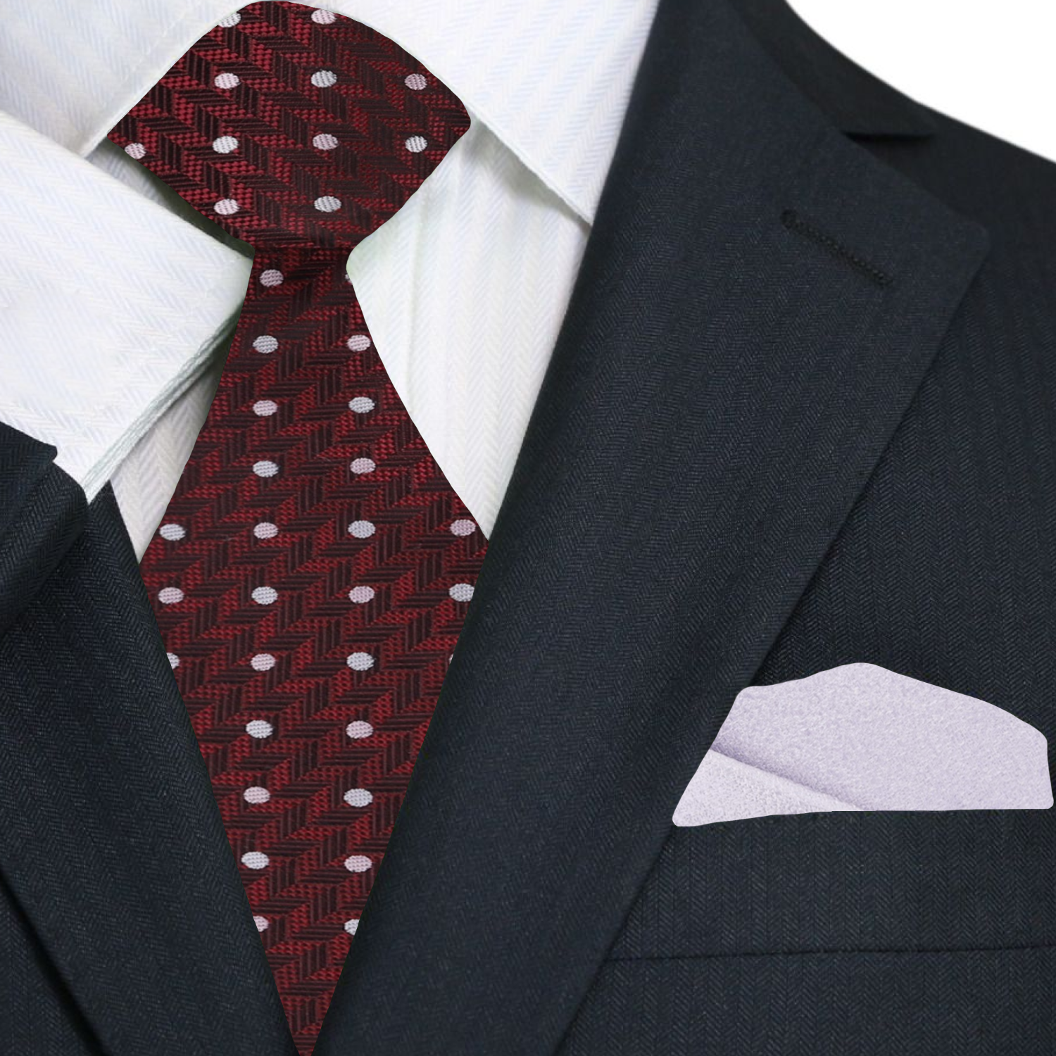 Elegant burgundy silk necktie with herringbone pattern for formal occasions