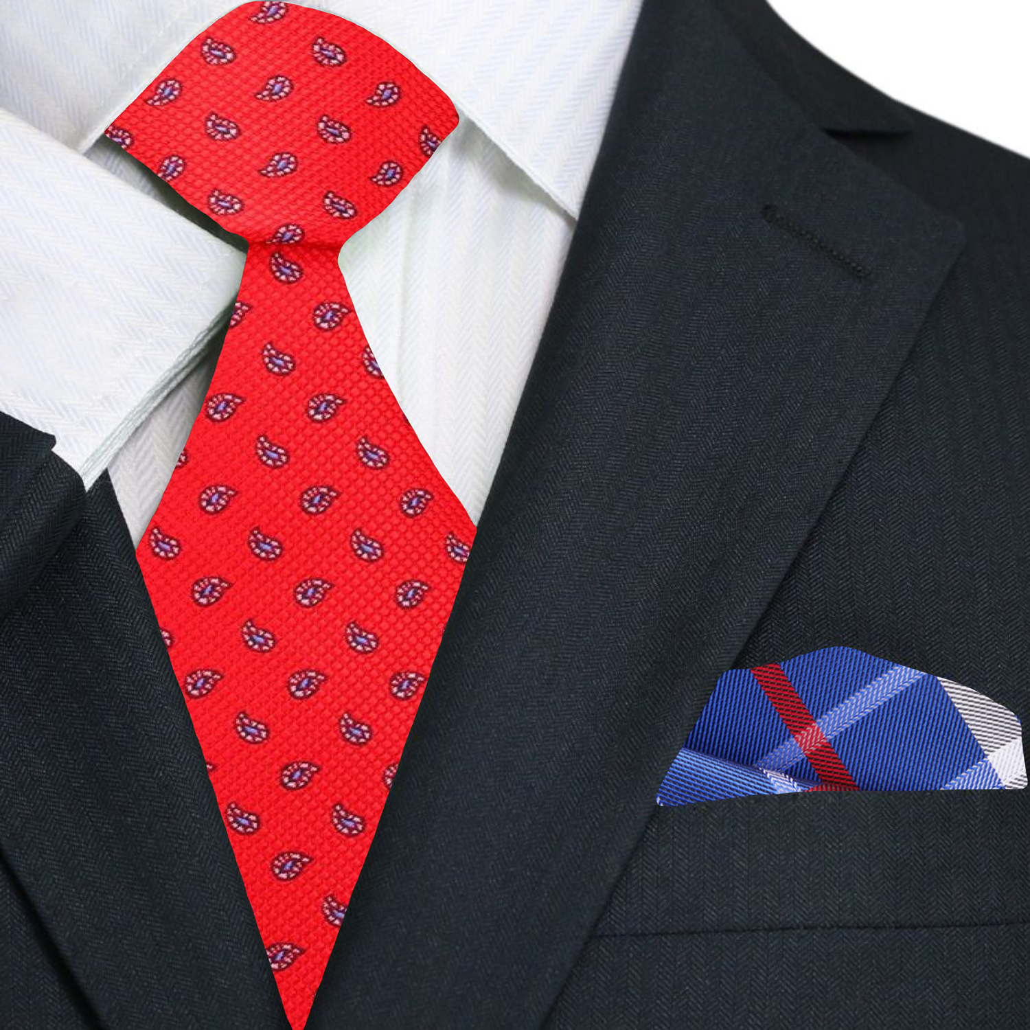 Close-up of vibrant yellow paisley silk tie with intricate pattern