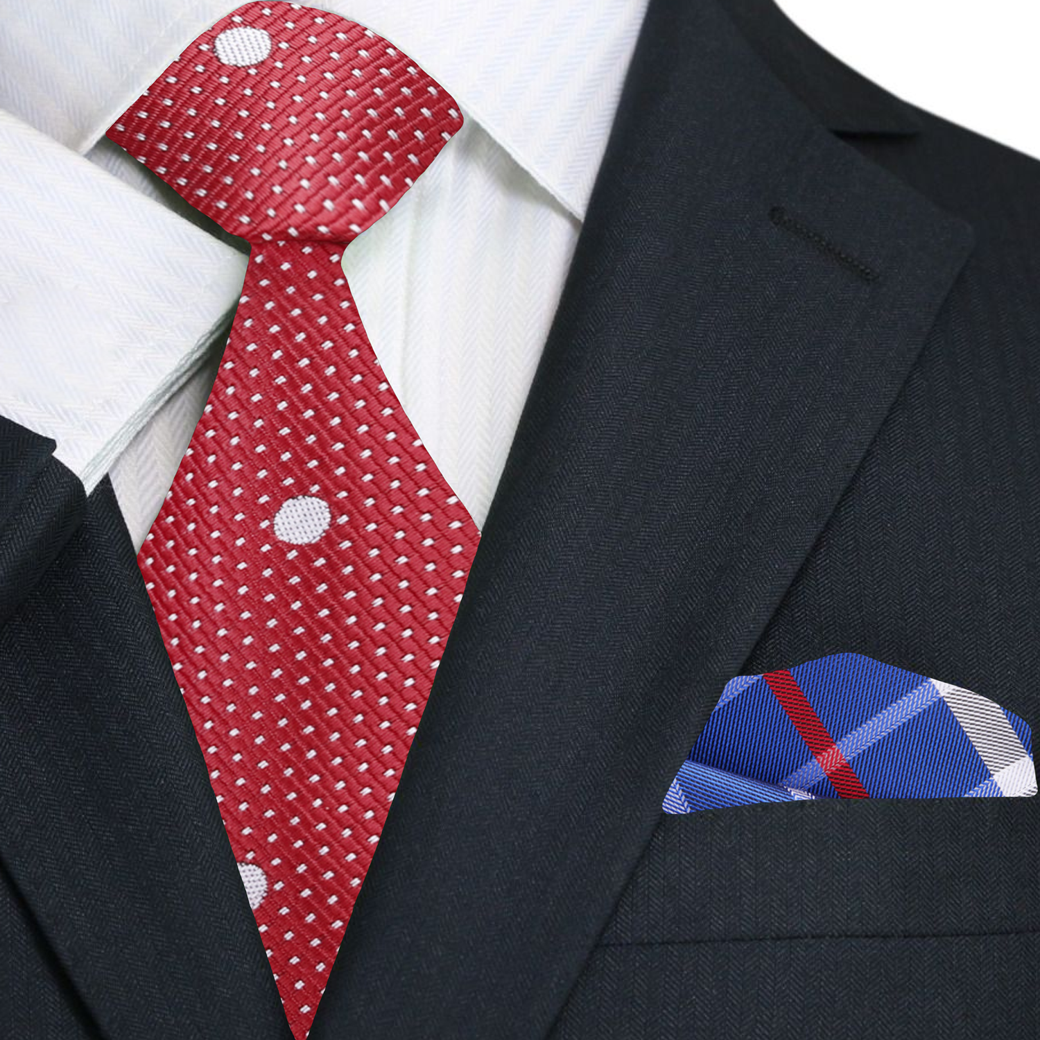 Man wearing a stylish polka dot tie for business presentation