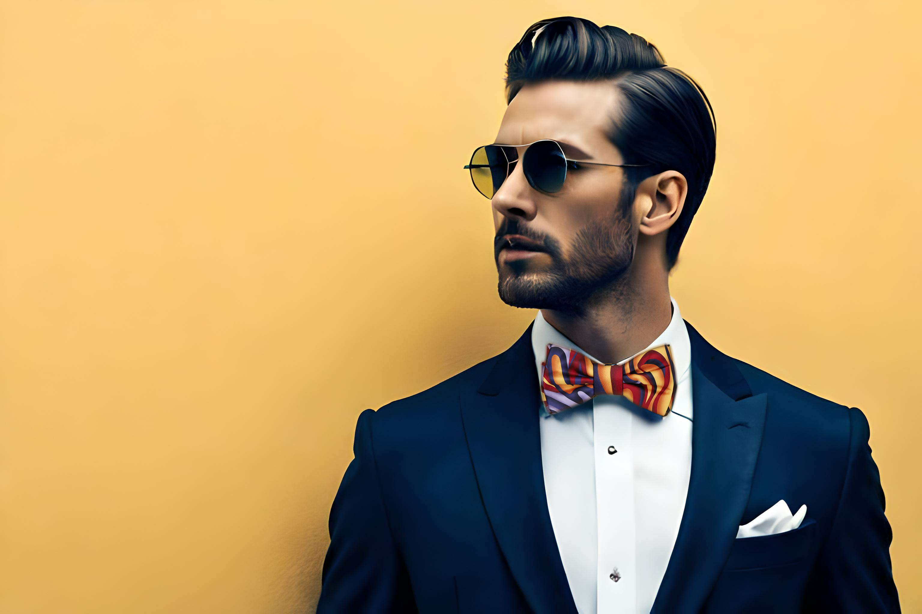 Vibrant Abstract Bow Tie showcasing a rich blend of colors, ideal for formal occasions.