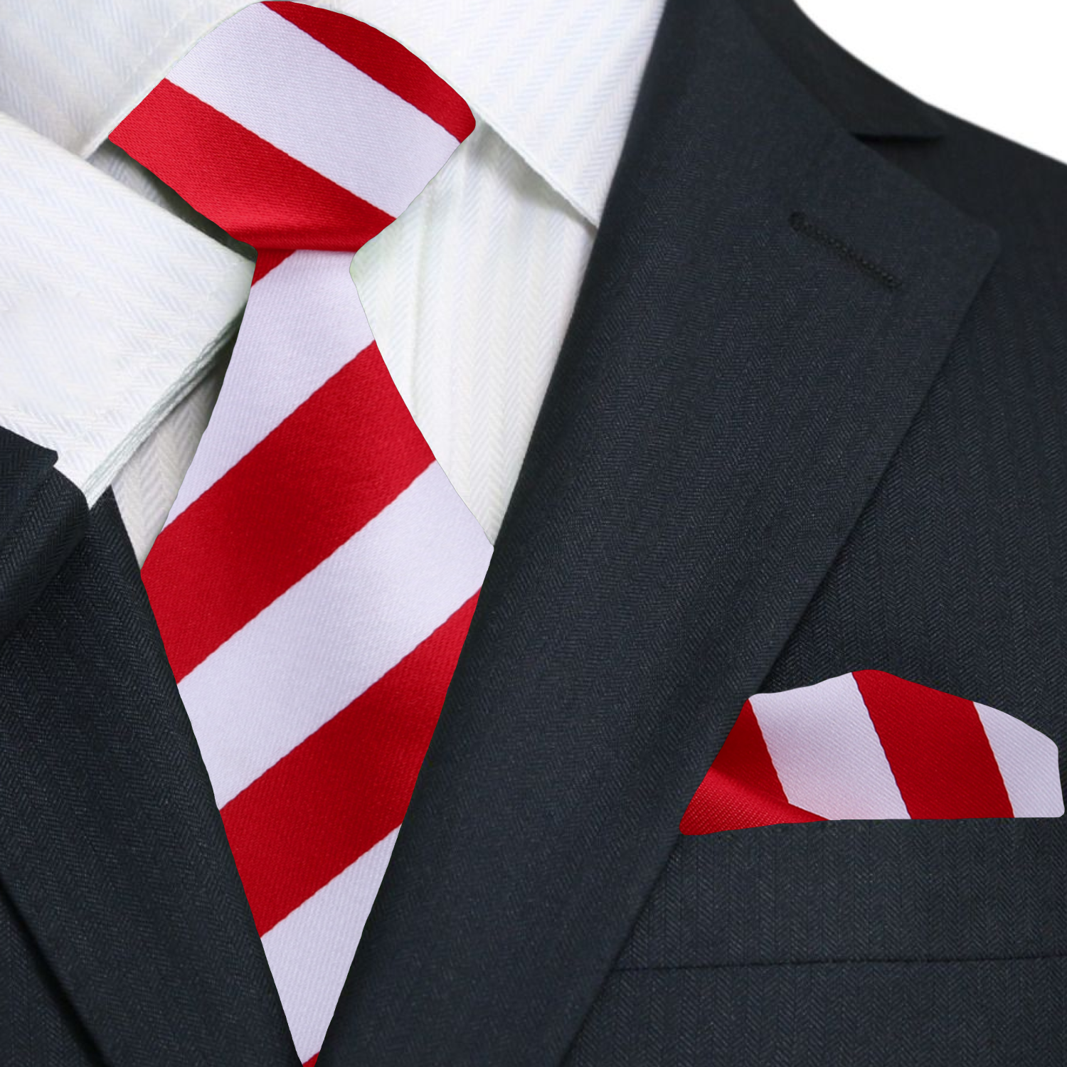 Front view of Kingsmere Silk Necktie with bold stripe pattern for formal wear