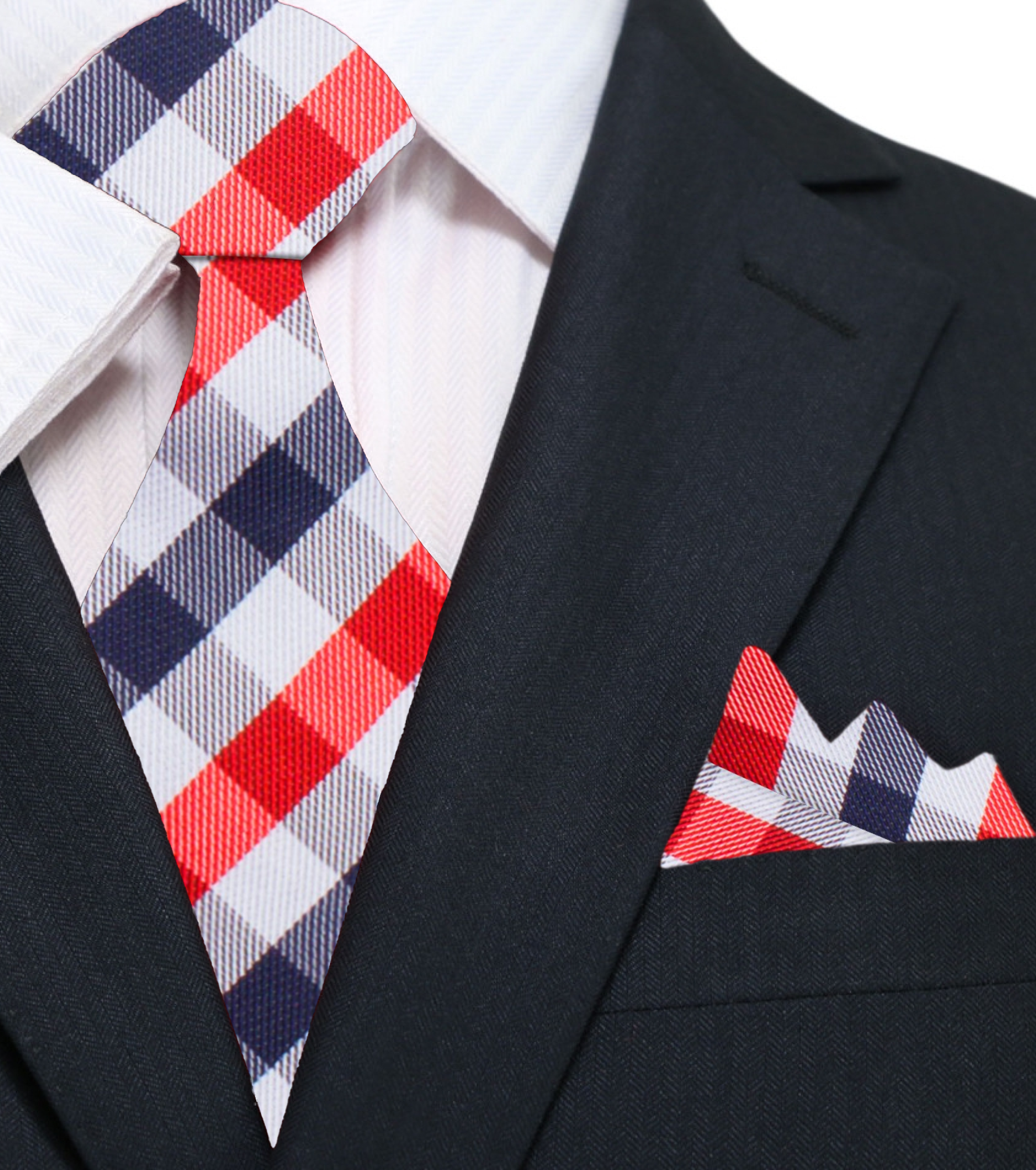 Close-up of the silk texture of the stylish necktie, highlighting its quality.