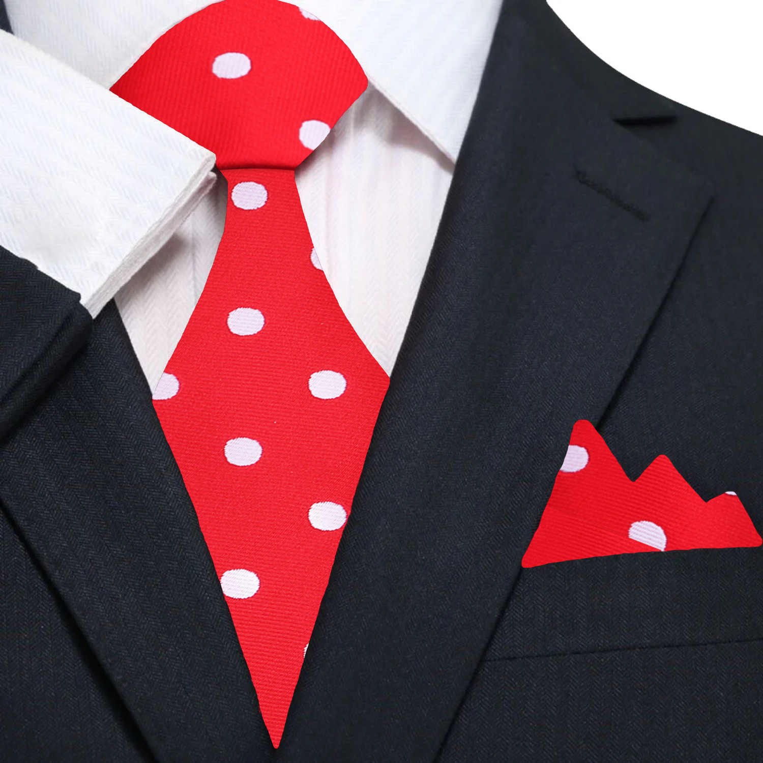 Elegant mens polka dot silk tie in white and black for formal occasions