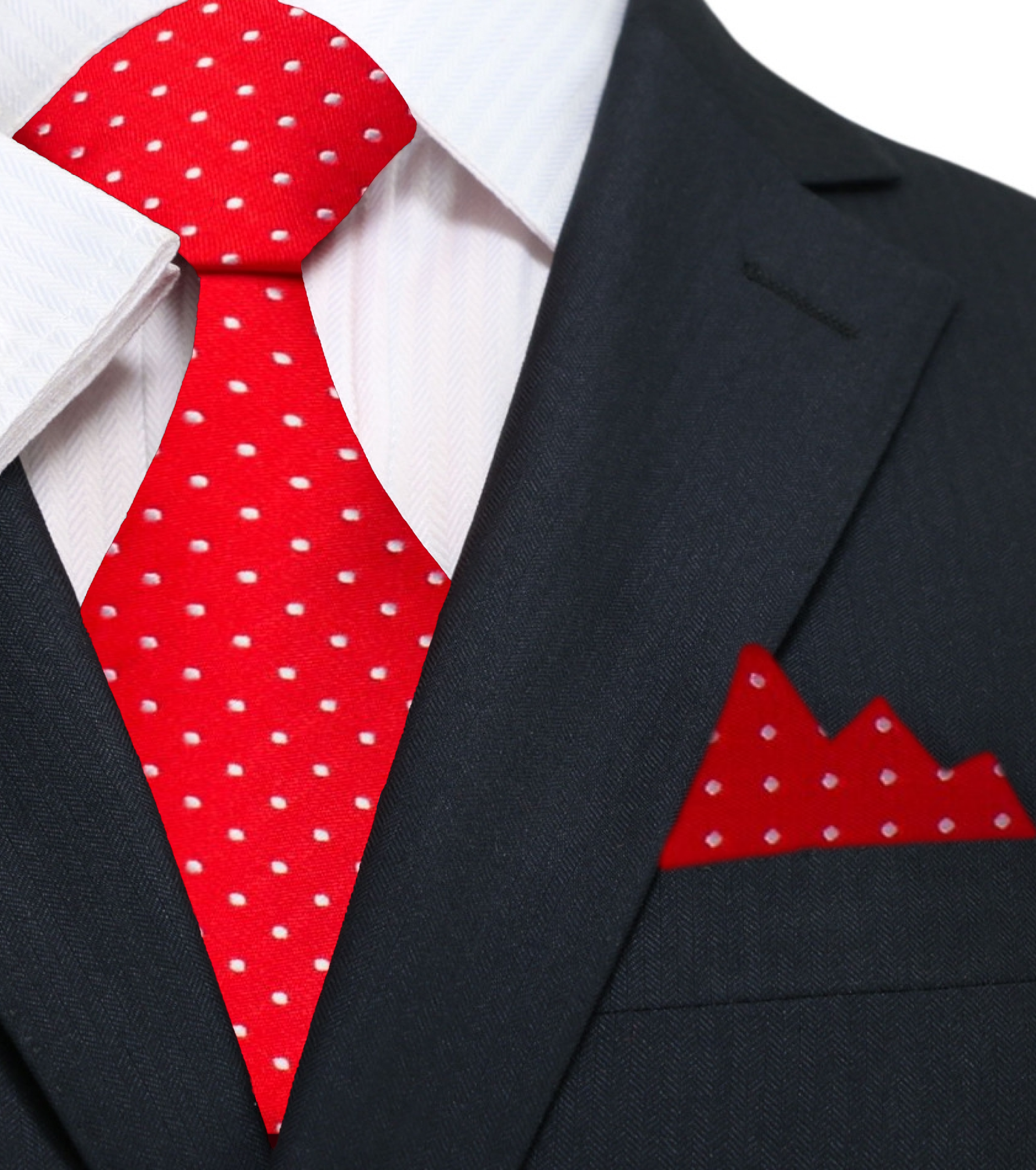 Burgundy classic mens polka dot tie displayed with a white dress shirt.