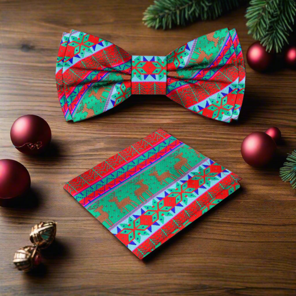 The bow tie styled with a navy suit for a top rated holiday neckwear for office party