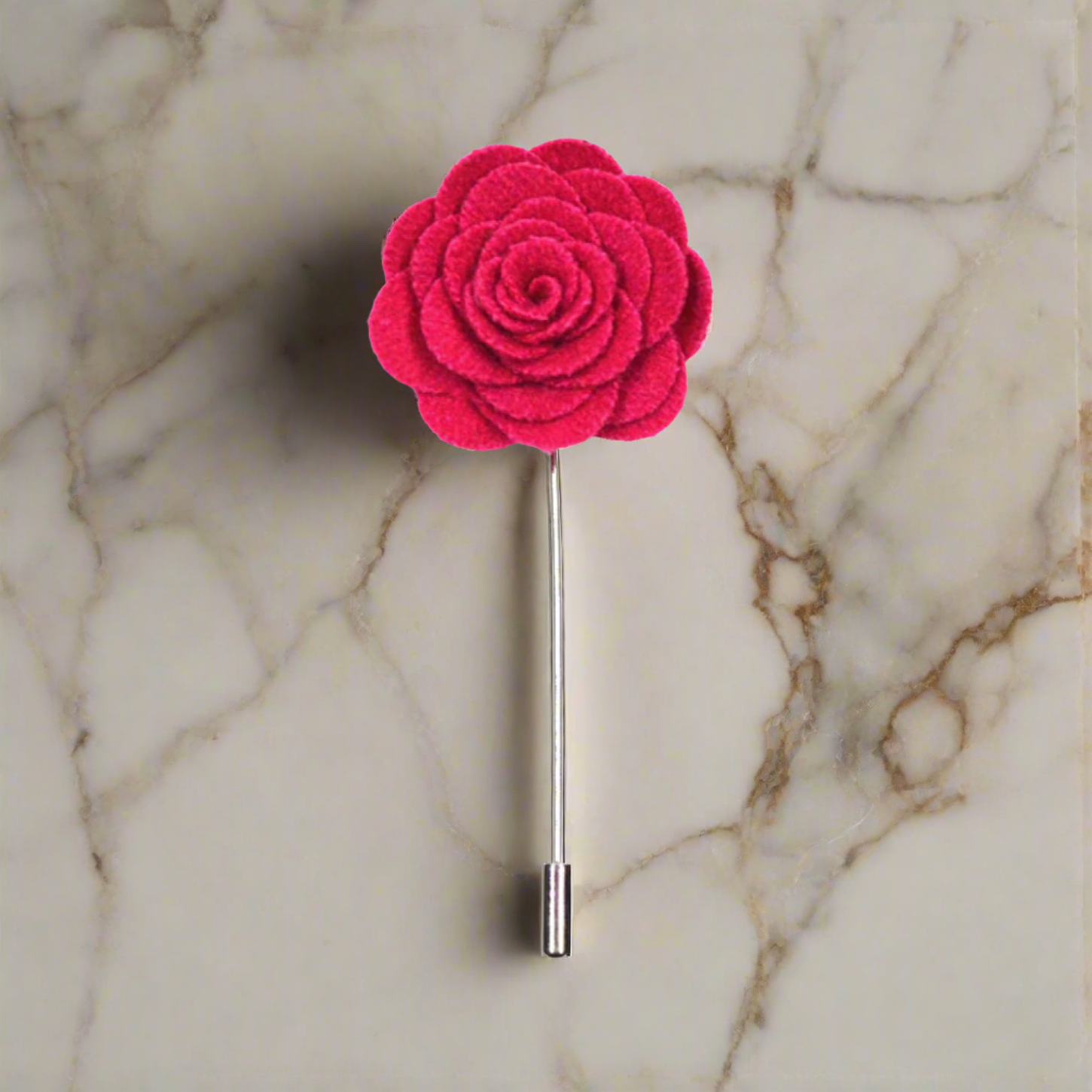 Fashionable flower lapel pin worn at a wedding