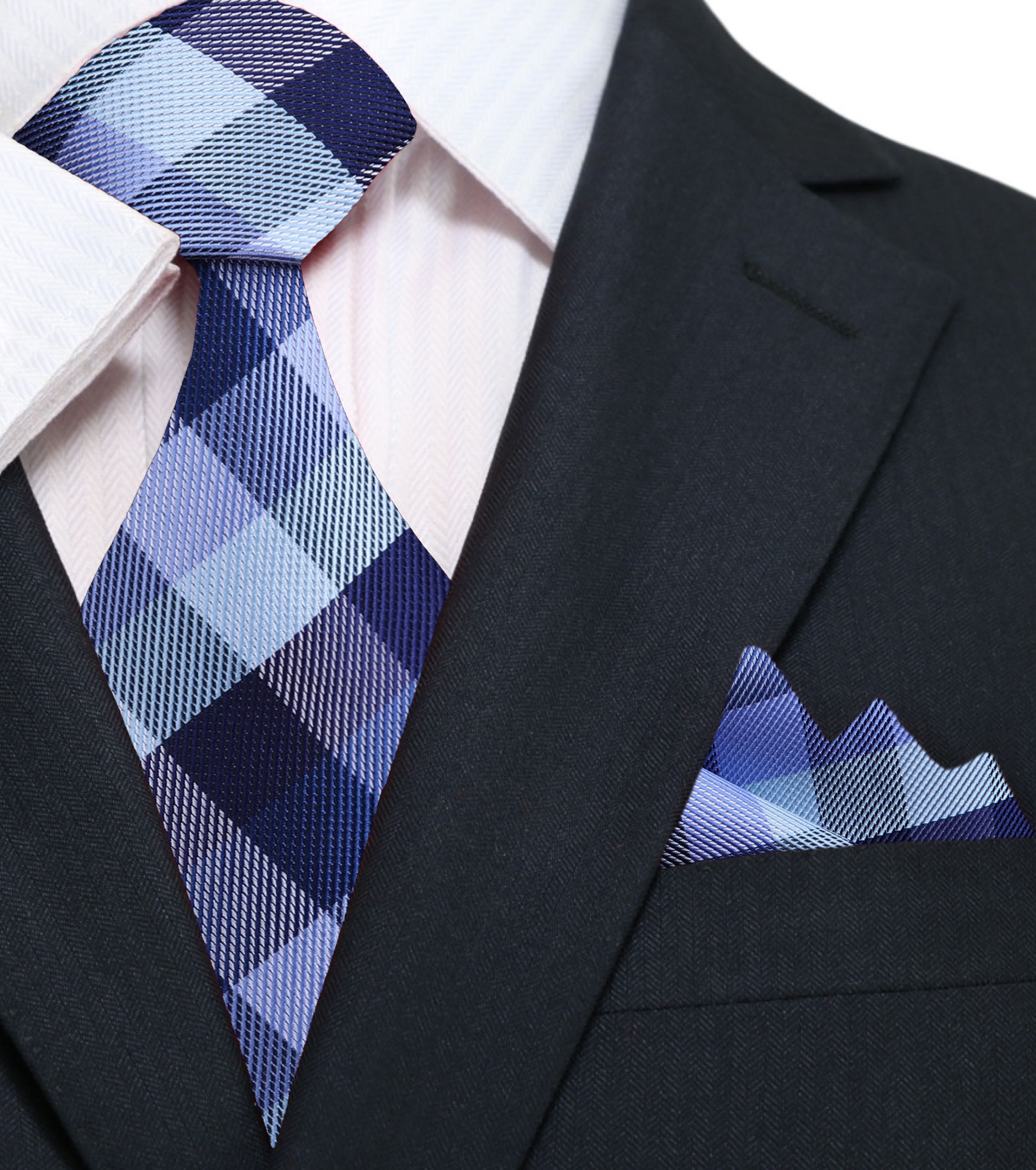 Close-up of the silk texture of the stylish necktie, highlighting its quality.