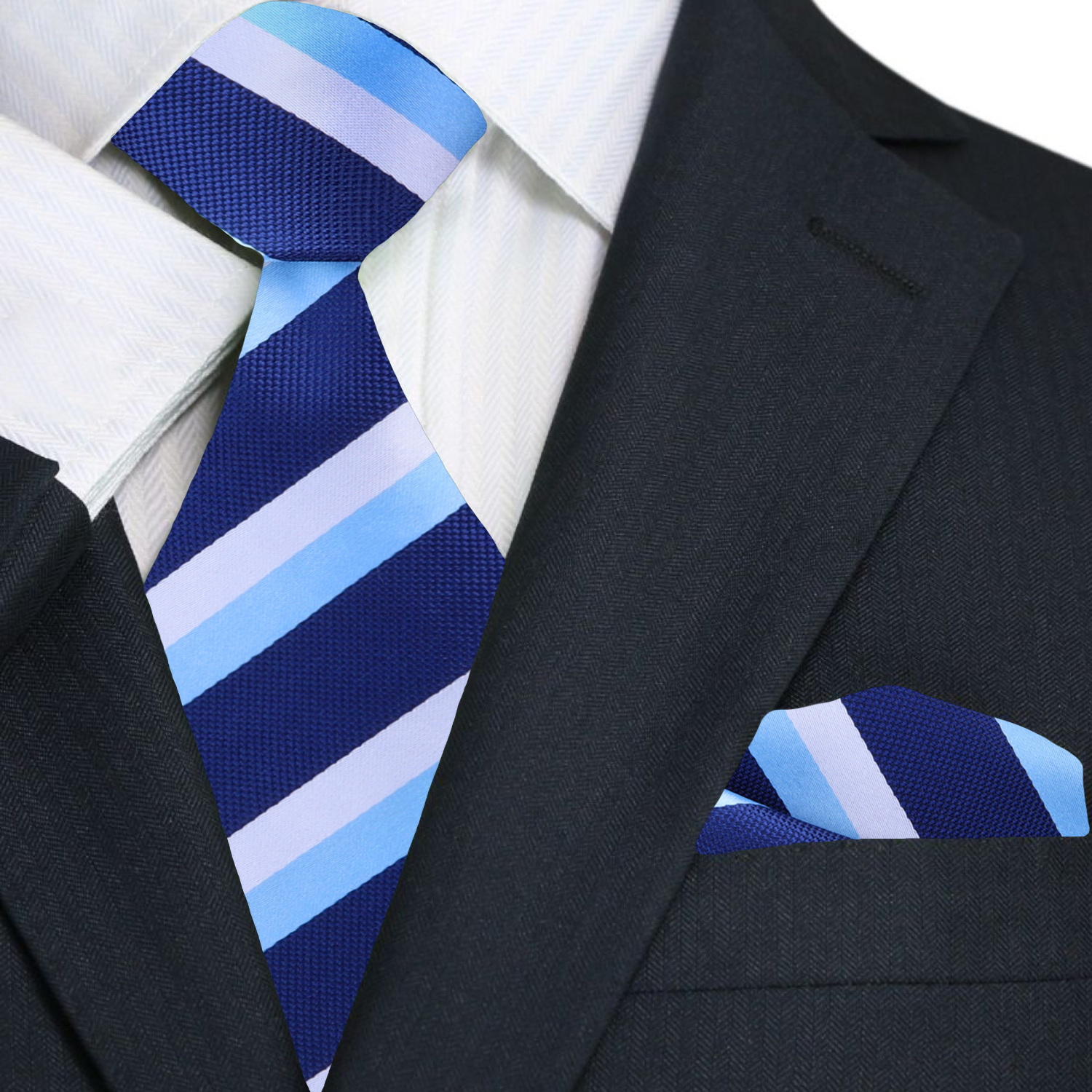 Close-up of a silk tie with stripe pattern for weddings