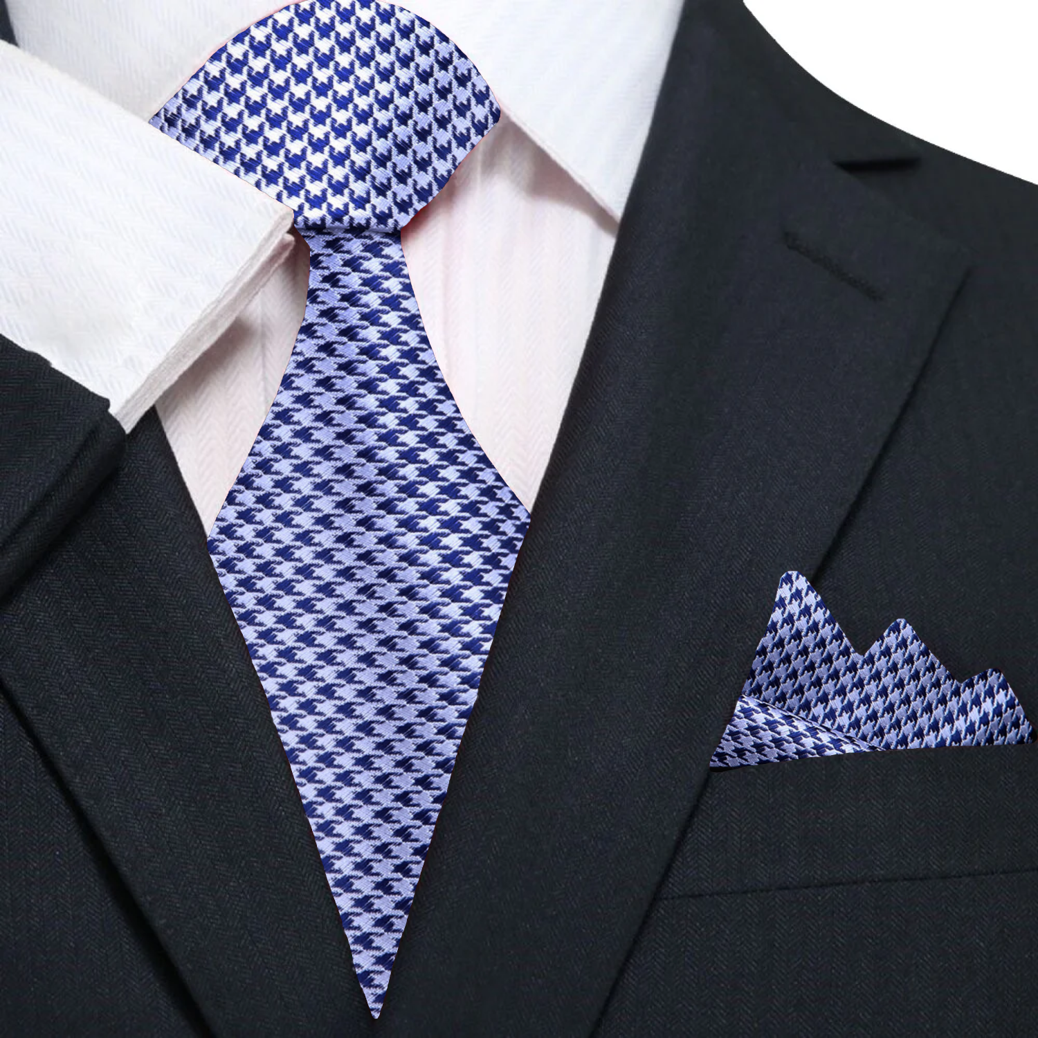 Man wearing the elegant silk necktie with a dark suit for a formal event