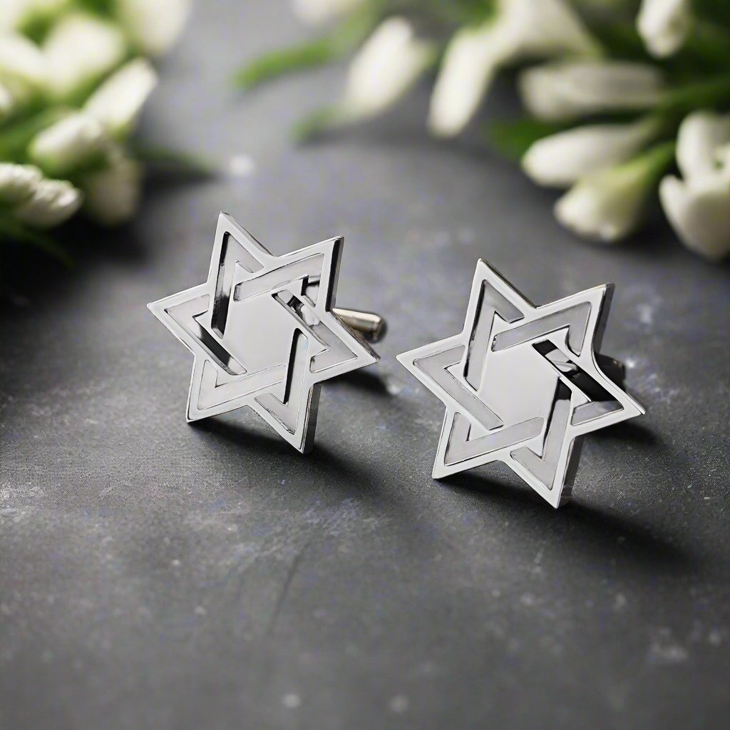 Mens cufflinks with faith symbol, ideal for weddings and formal occasions