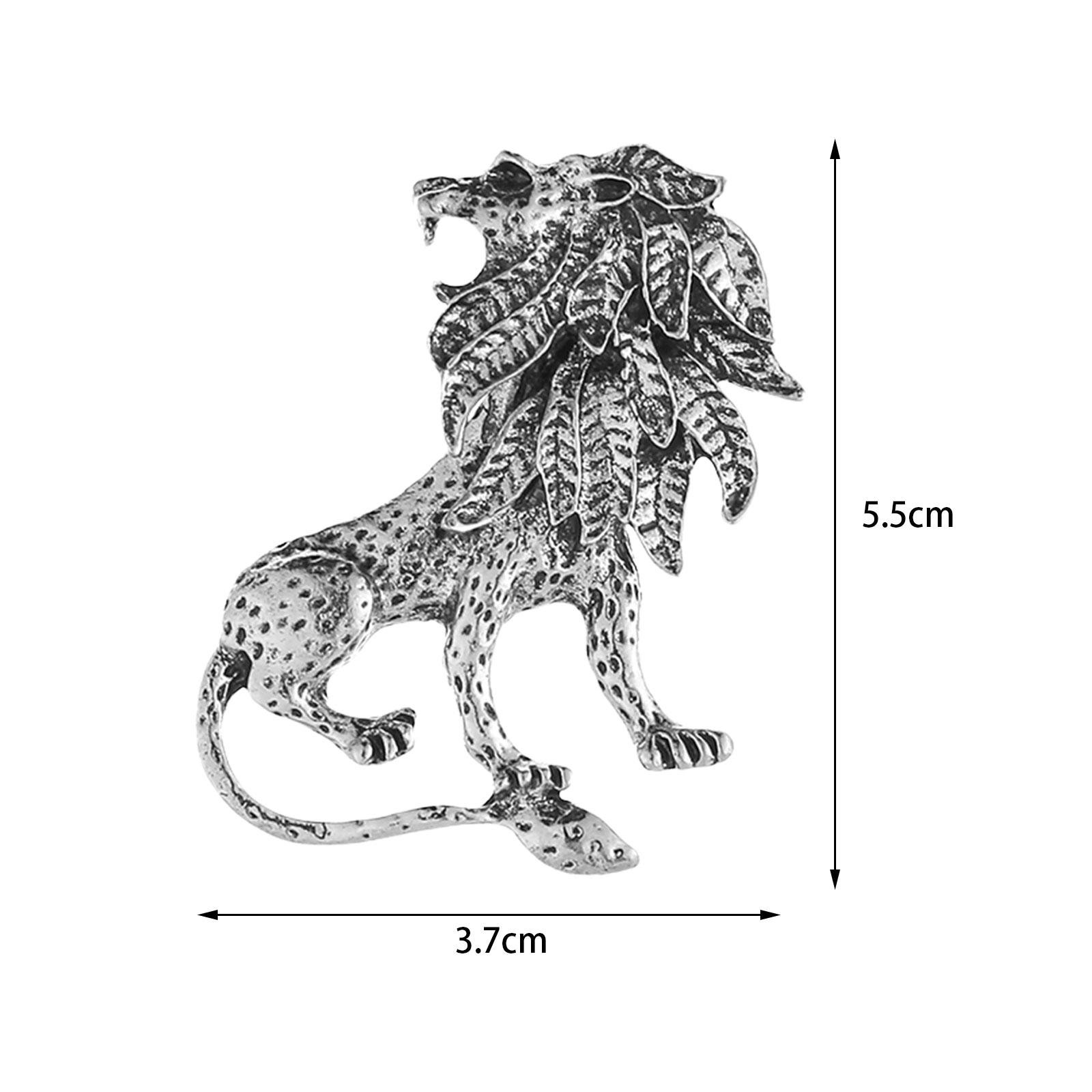 Elegant lion lapel pin in gold with intricate detailing for formal occasions