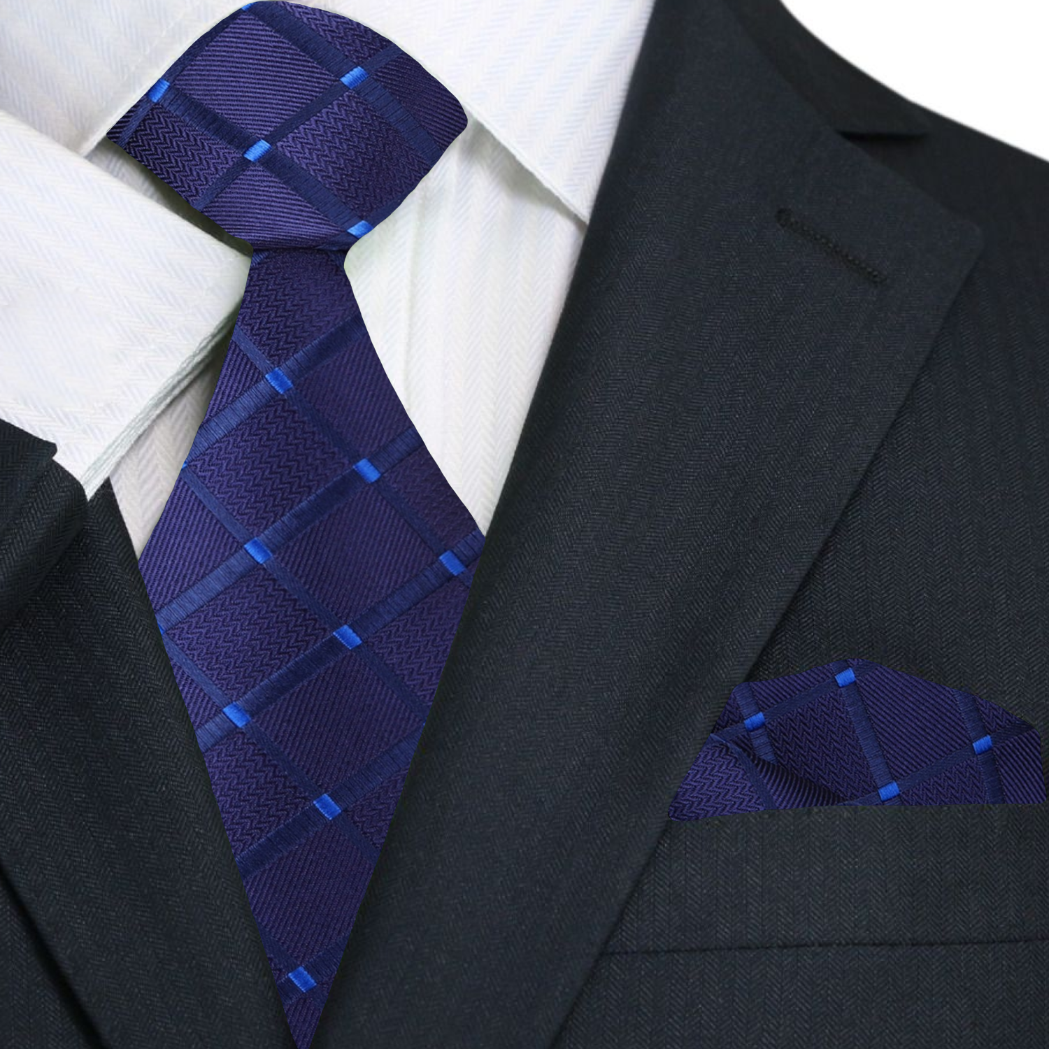Close-up of geometric pattern on a stylish mens silk tie for evening events