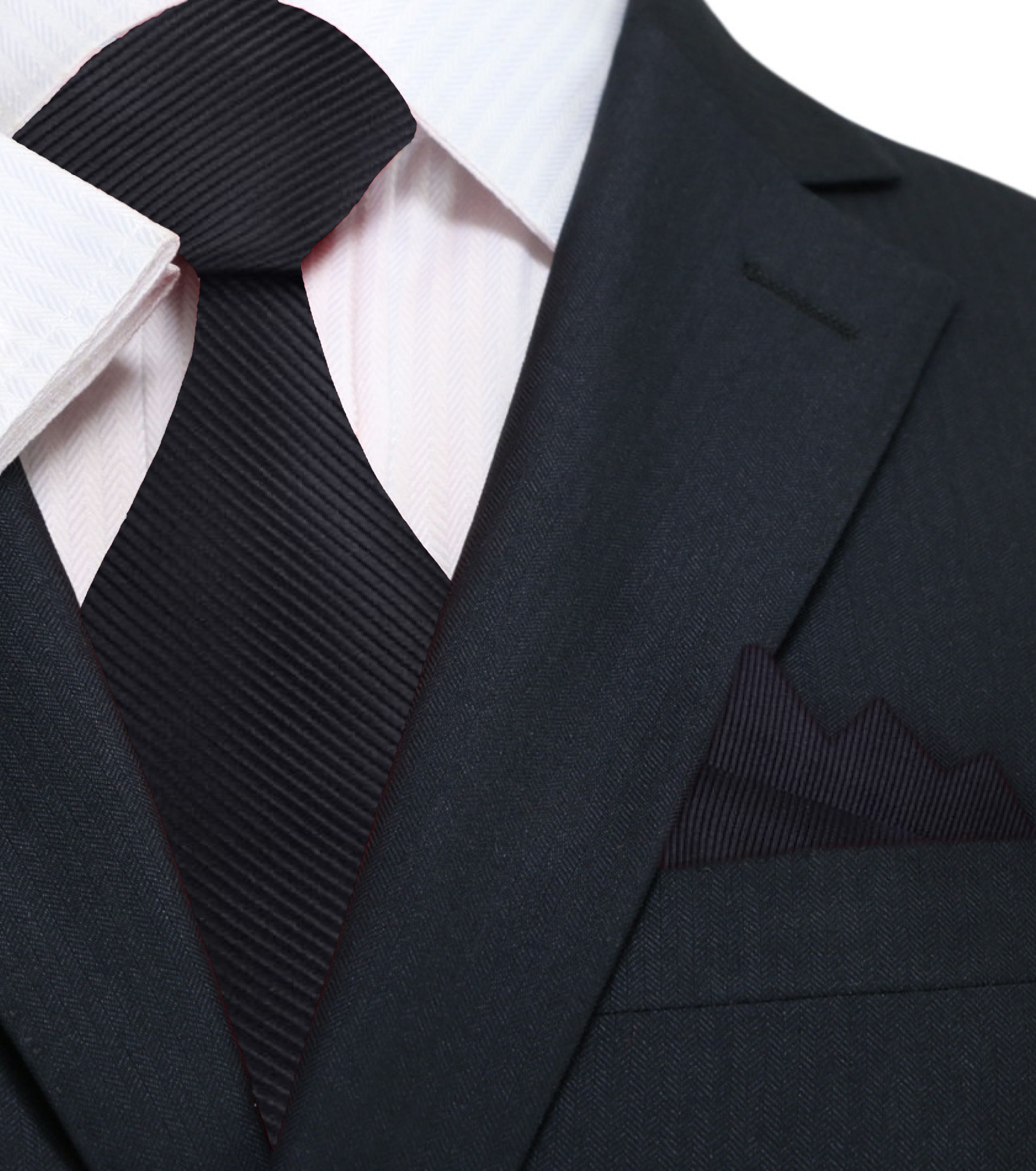 Solid color necktie in navy blue, ideal for weddings and formal events.