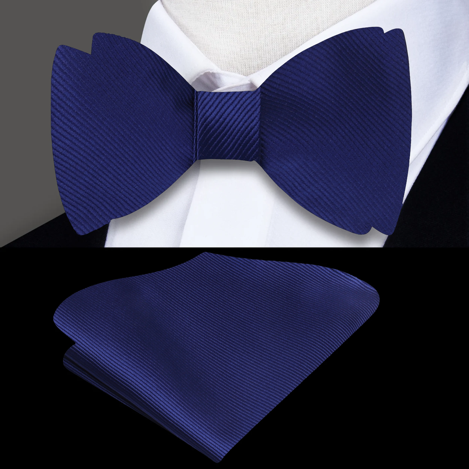 Elegant burgundy solid color bow tie paired with a crisp white shirt.
