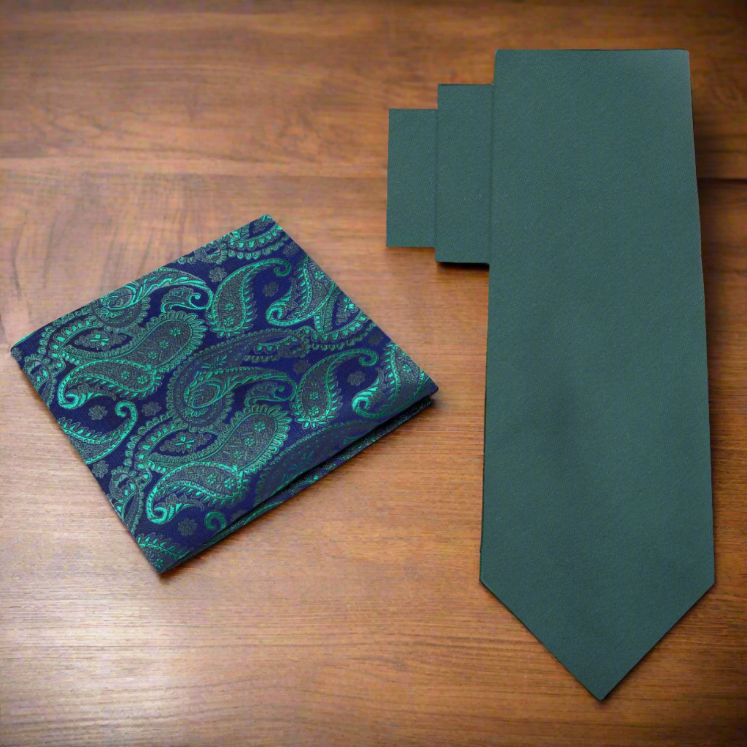 Close-up of a luxurious silk necktie with a subtle sheen showing its premium quality