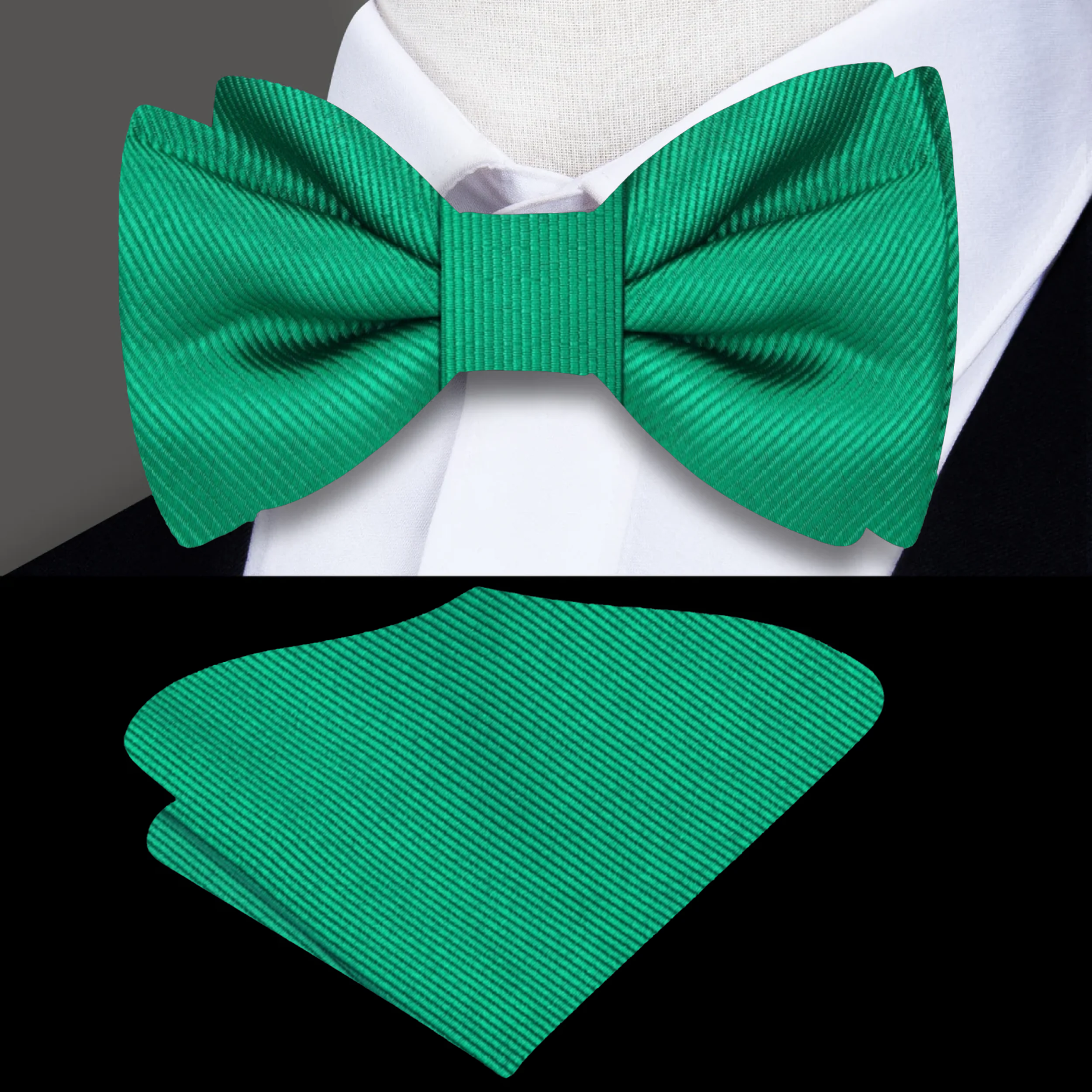 Stylish mint green solid color bow tie suitable for casual gatherings.