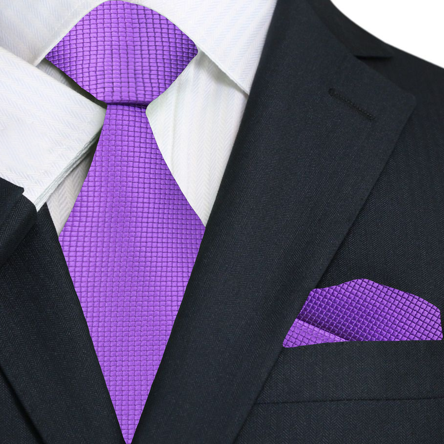 A man wearing a white dress shirt and solid red silk tie for a business or wedding event