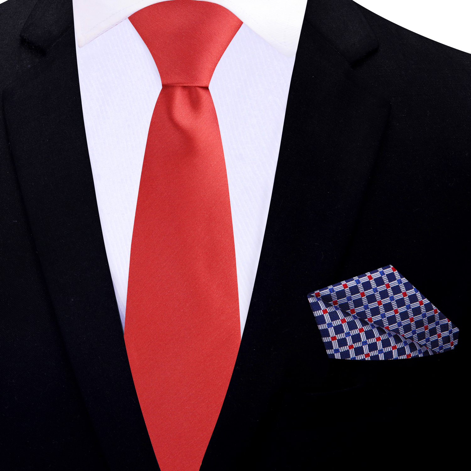 Model wearing Elegant Solid Red Silk Necktie at a wedding, perfectly complemented by a charcoal gray suit.