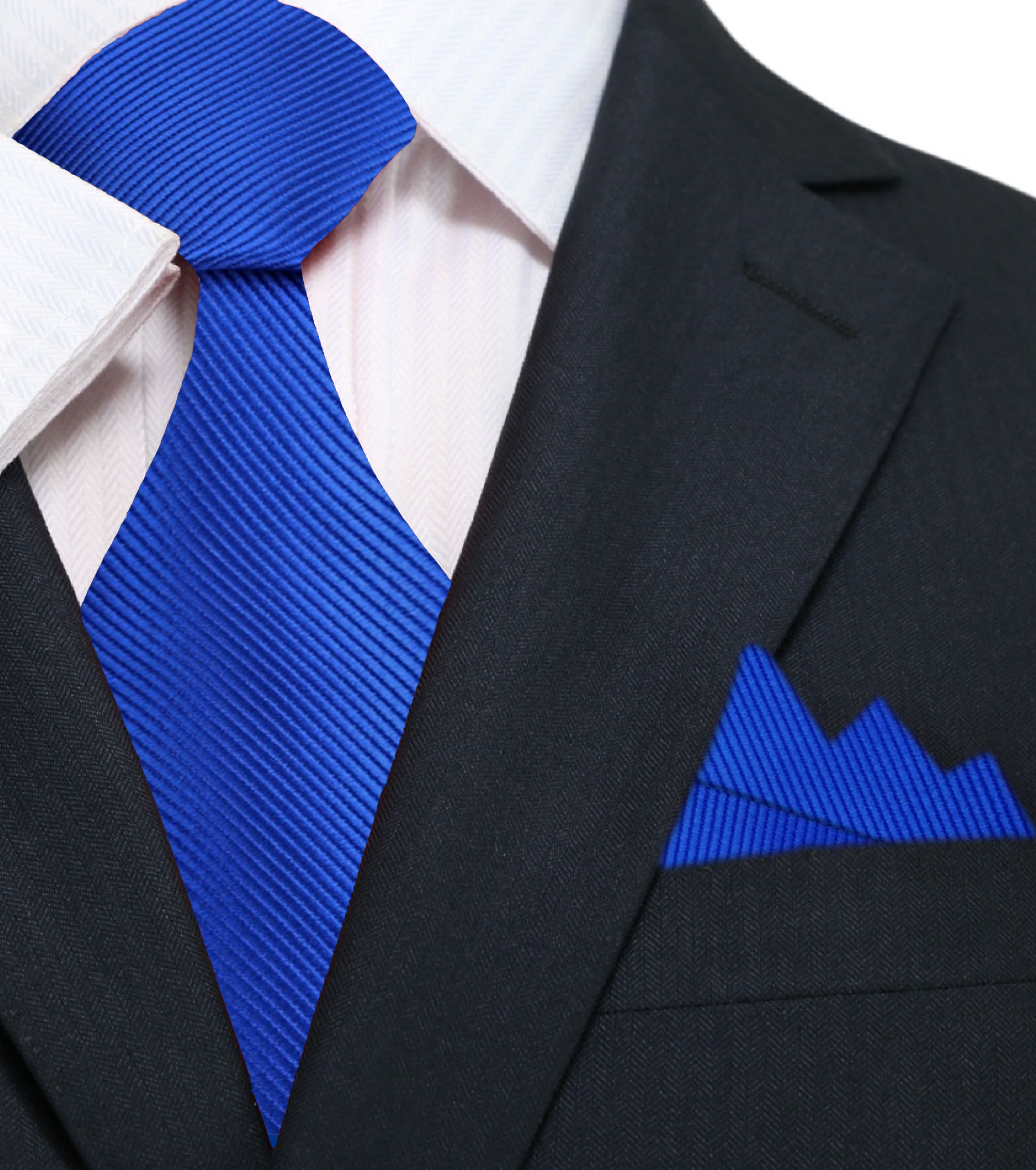 Solid color necktie in navy blue, ideal for weddings and formal events.