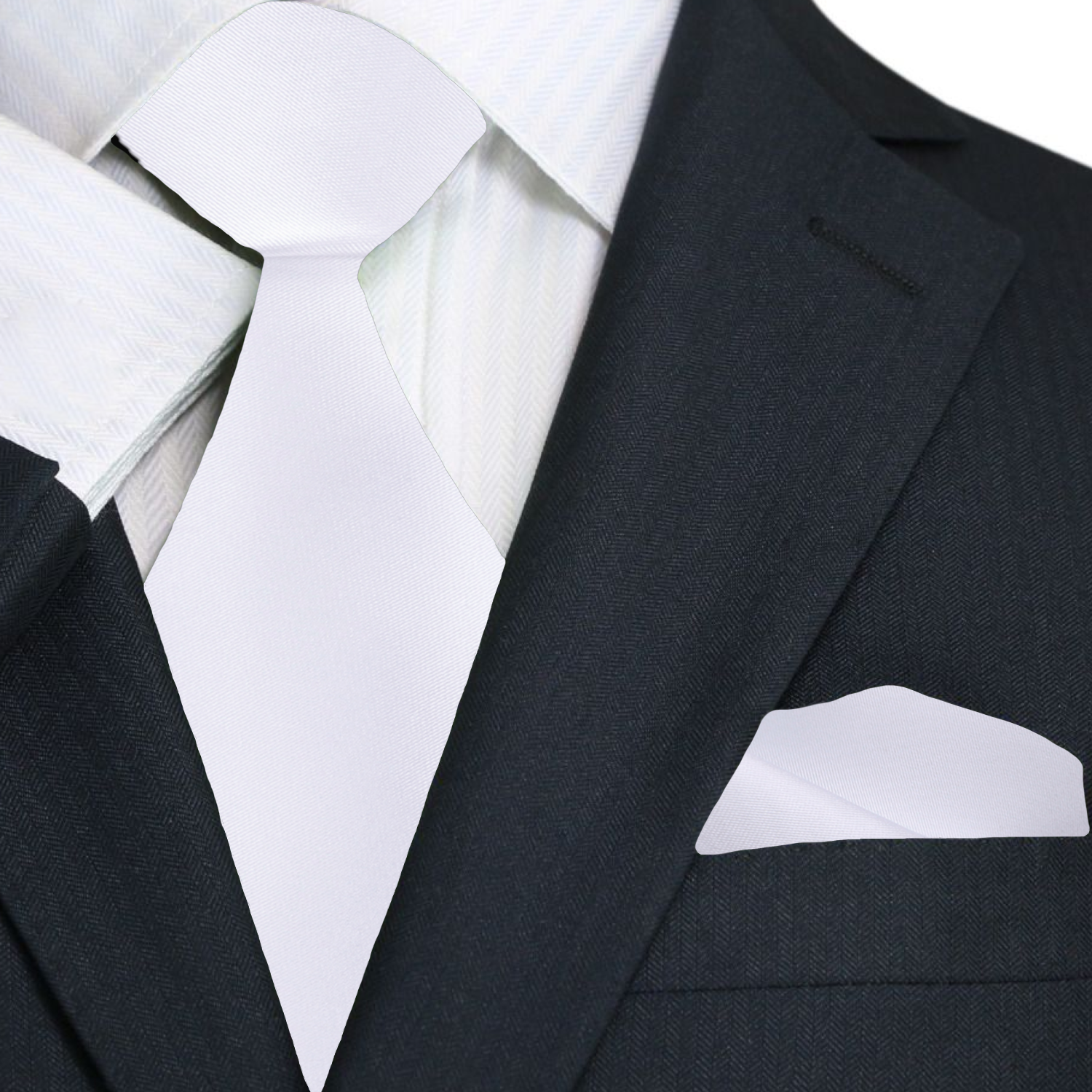 A man wearing a white dress shirt and solid red silk tie for a business or wedding event