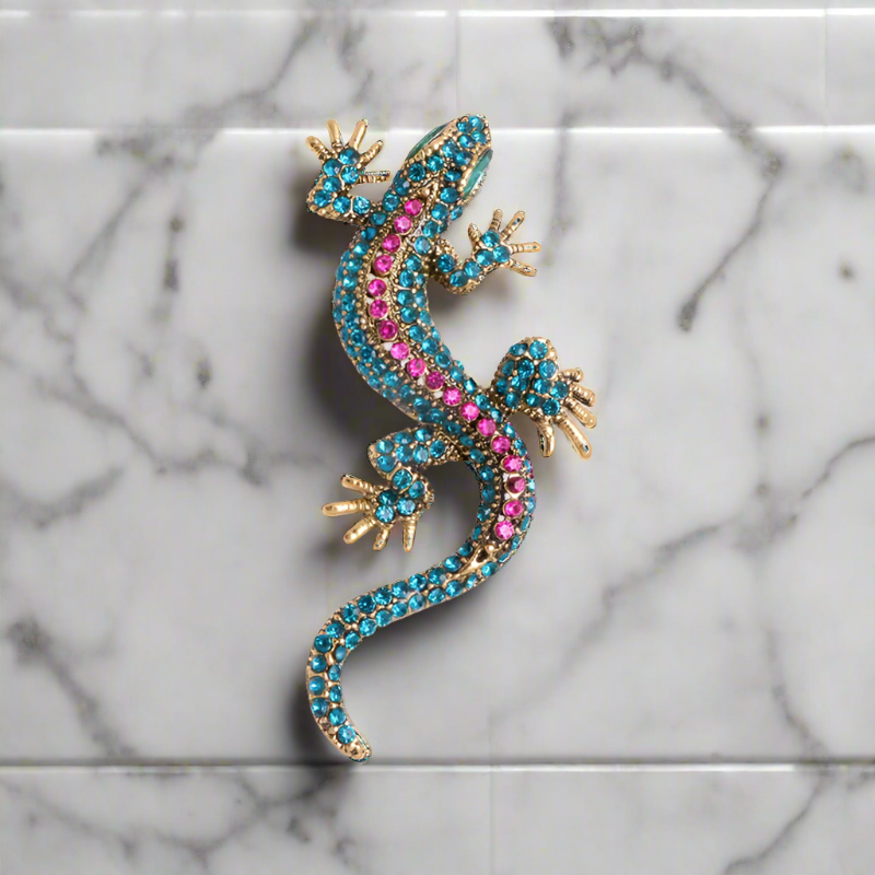 Close-up of a colorful frog animal themed lapel pin for collectibles