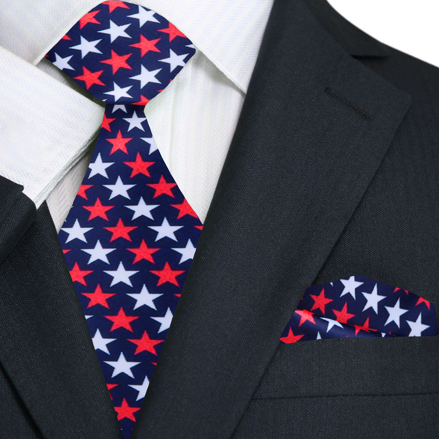 American flag necktie with stars and stripes for patriotic celebrations