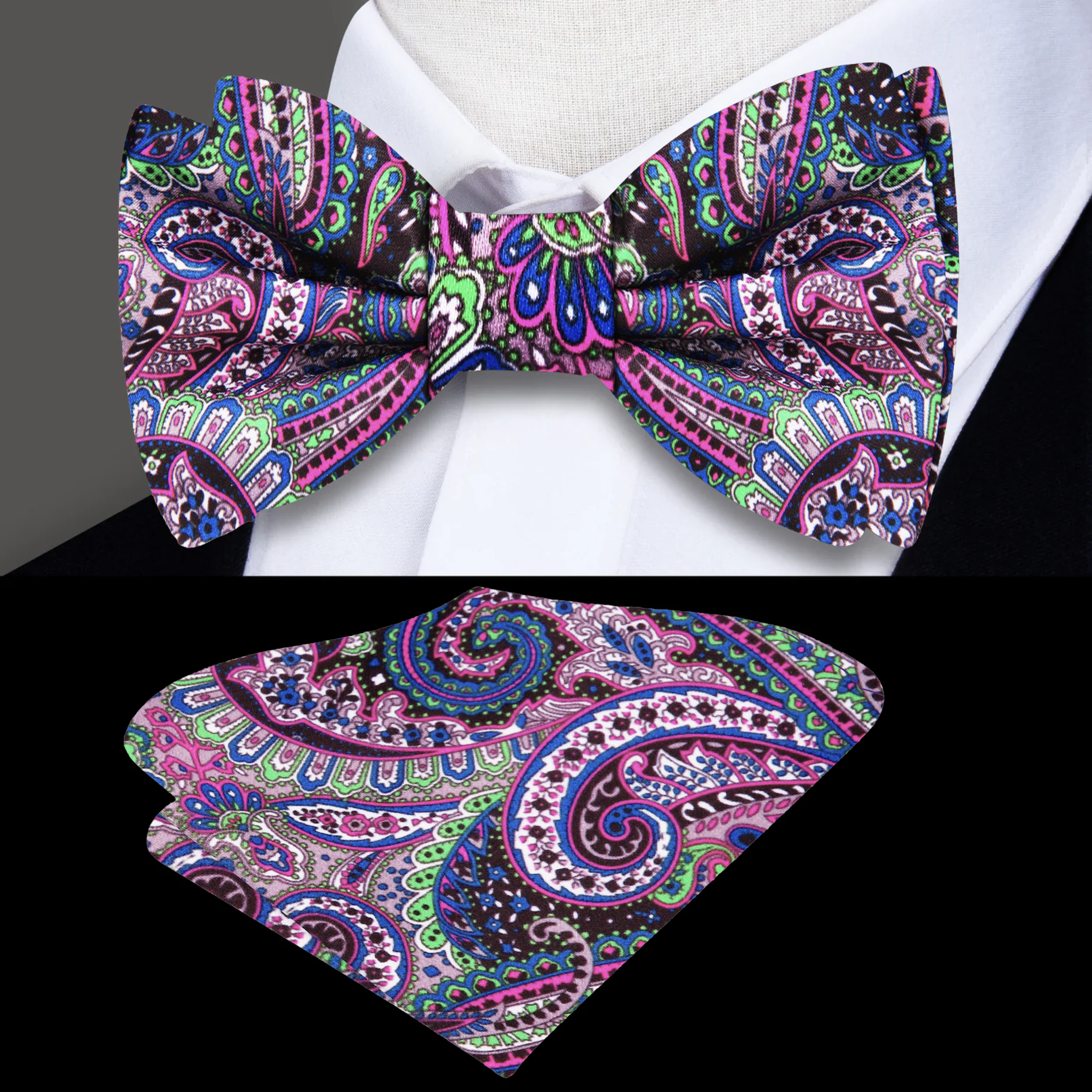 Man adjusting stylish bow tie for cocktail party look