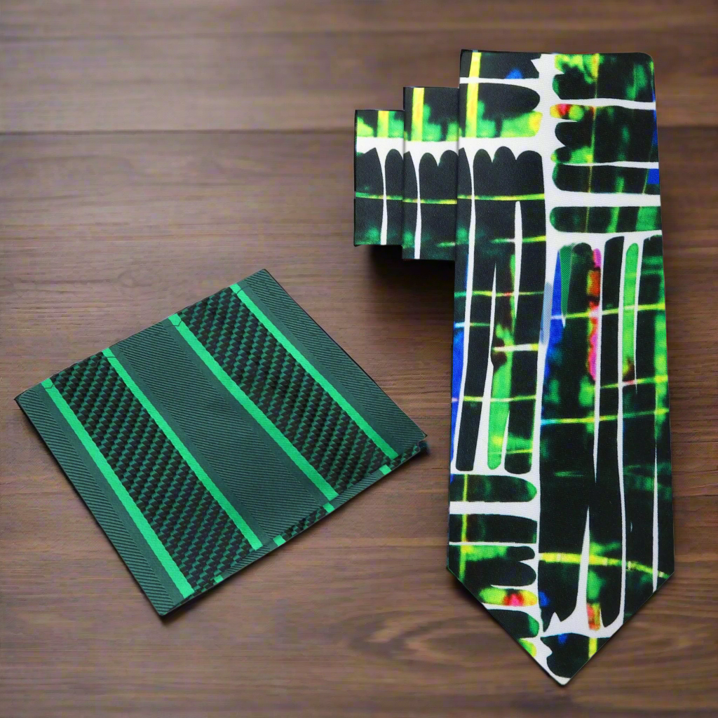 Deep purple geometric tie and pocket square set, ideal for weddings and business meetings.