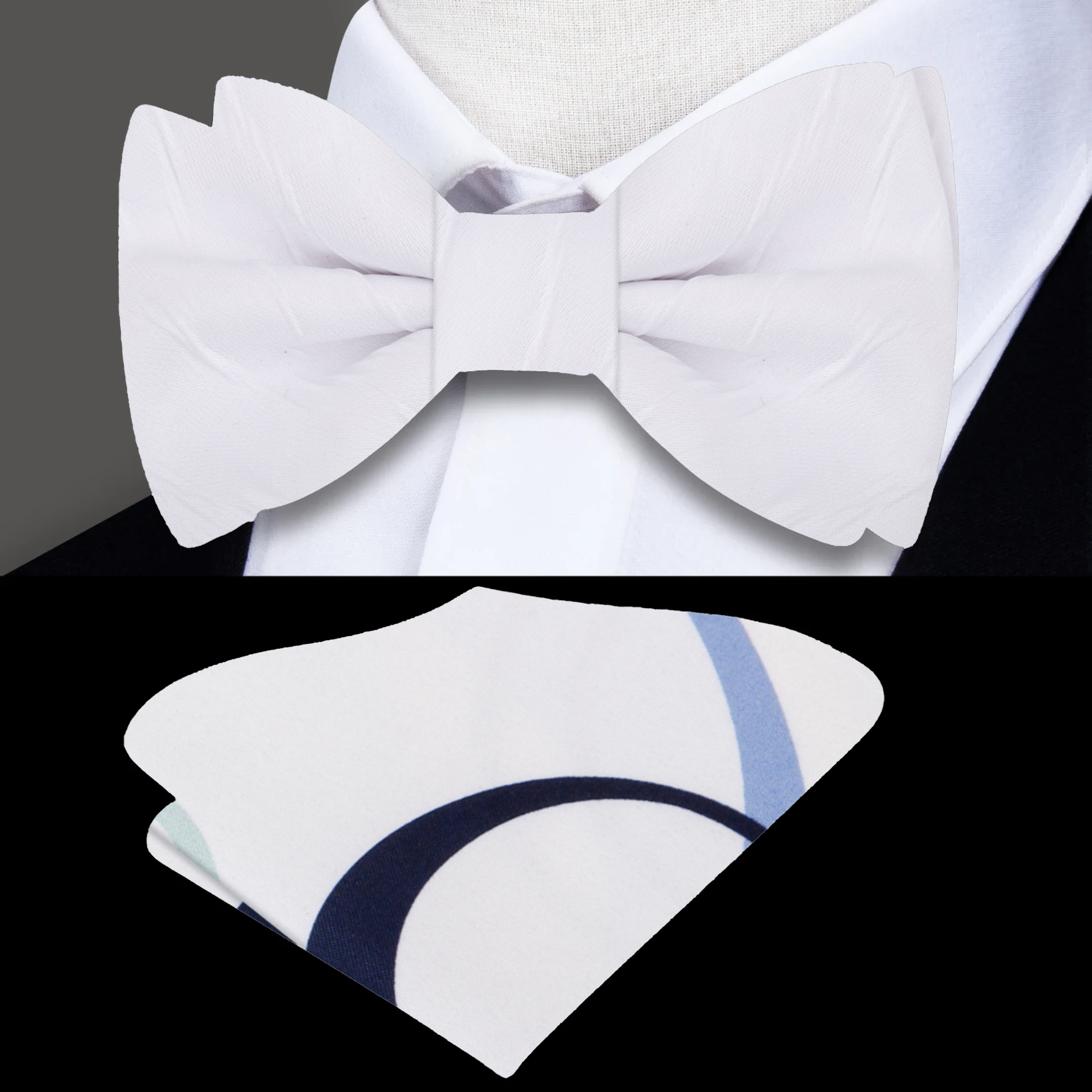 Elegant white silk bow tie with ruffled texture, perfect for formal occasions