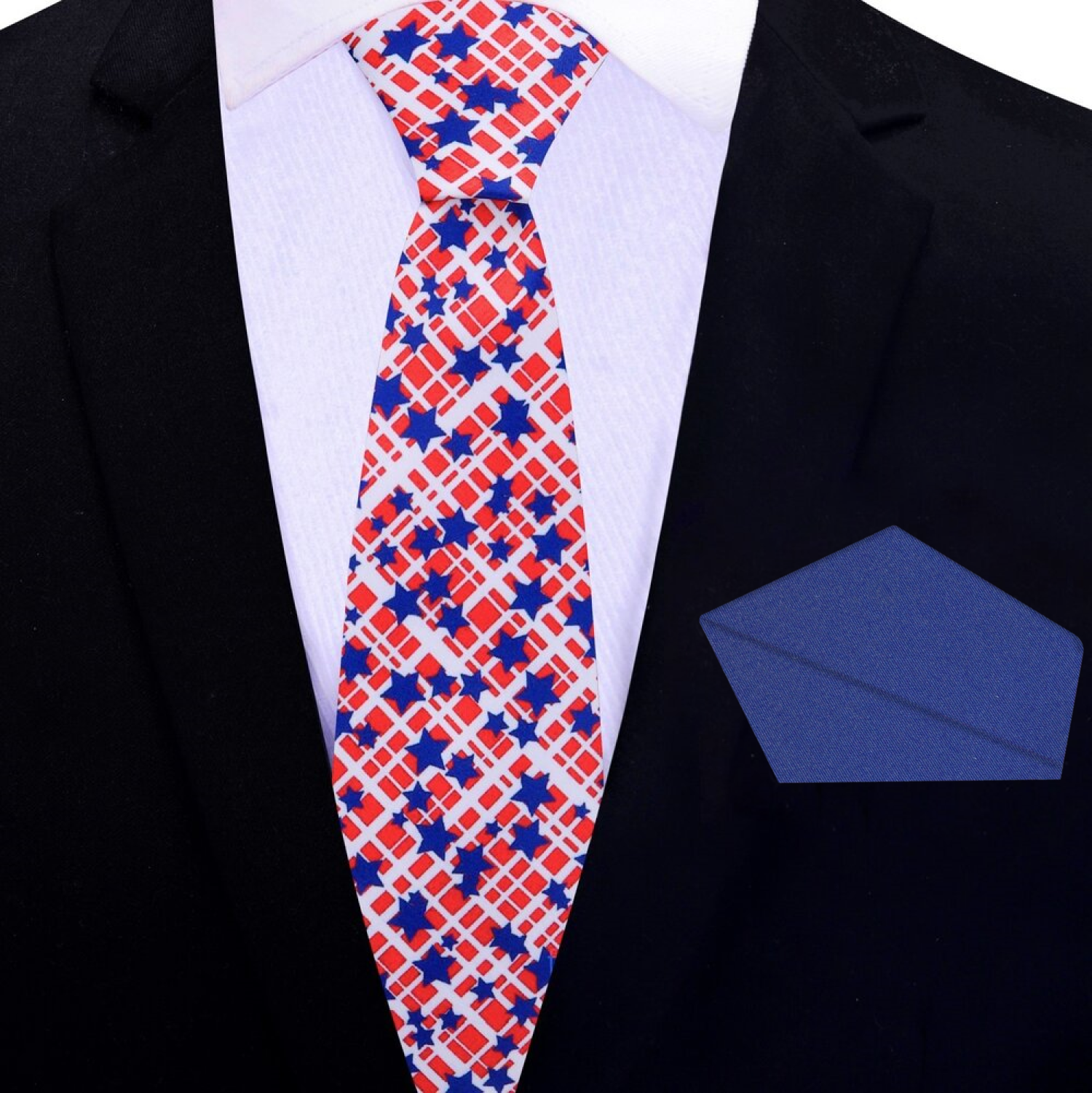 Stylish patriotic tie paired with a white dress shirt for formal occasions