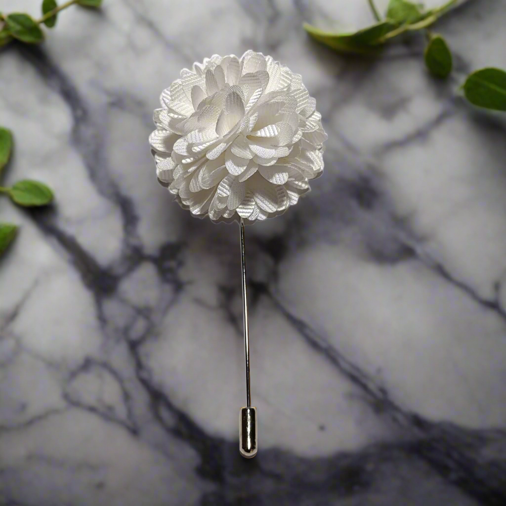 Regal Blossom lapel pin showcasing intricate petal details and vibrant colors.