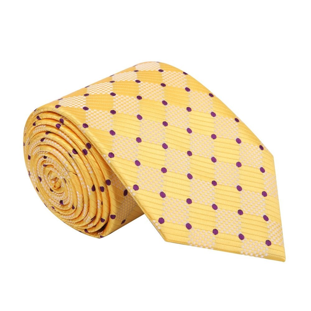 Front view of a boy wearing a self-tie kids necktie and pocket square set