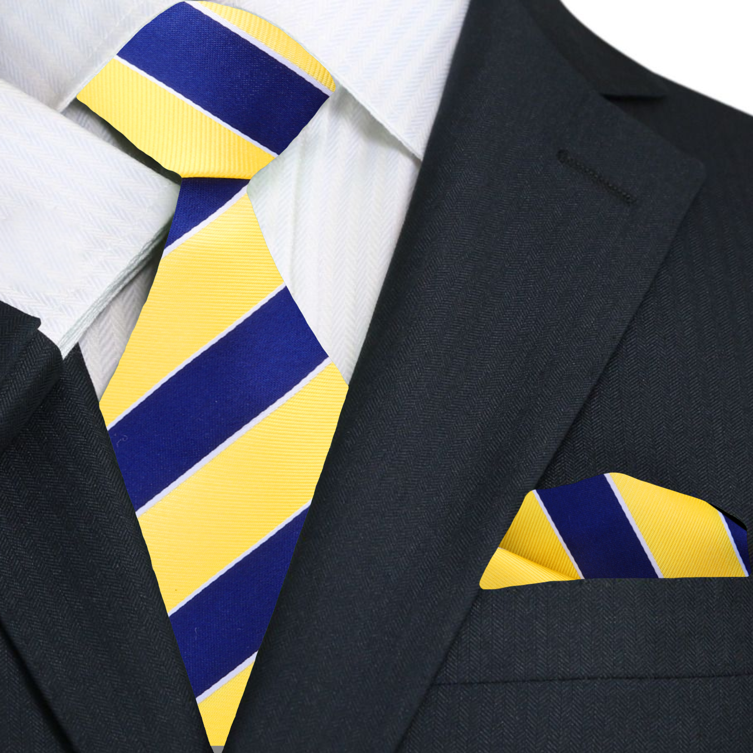 Close-up of a silk tie with stripe pattern for weddings