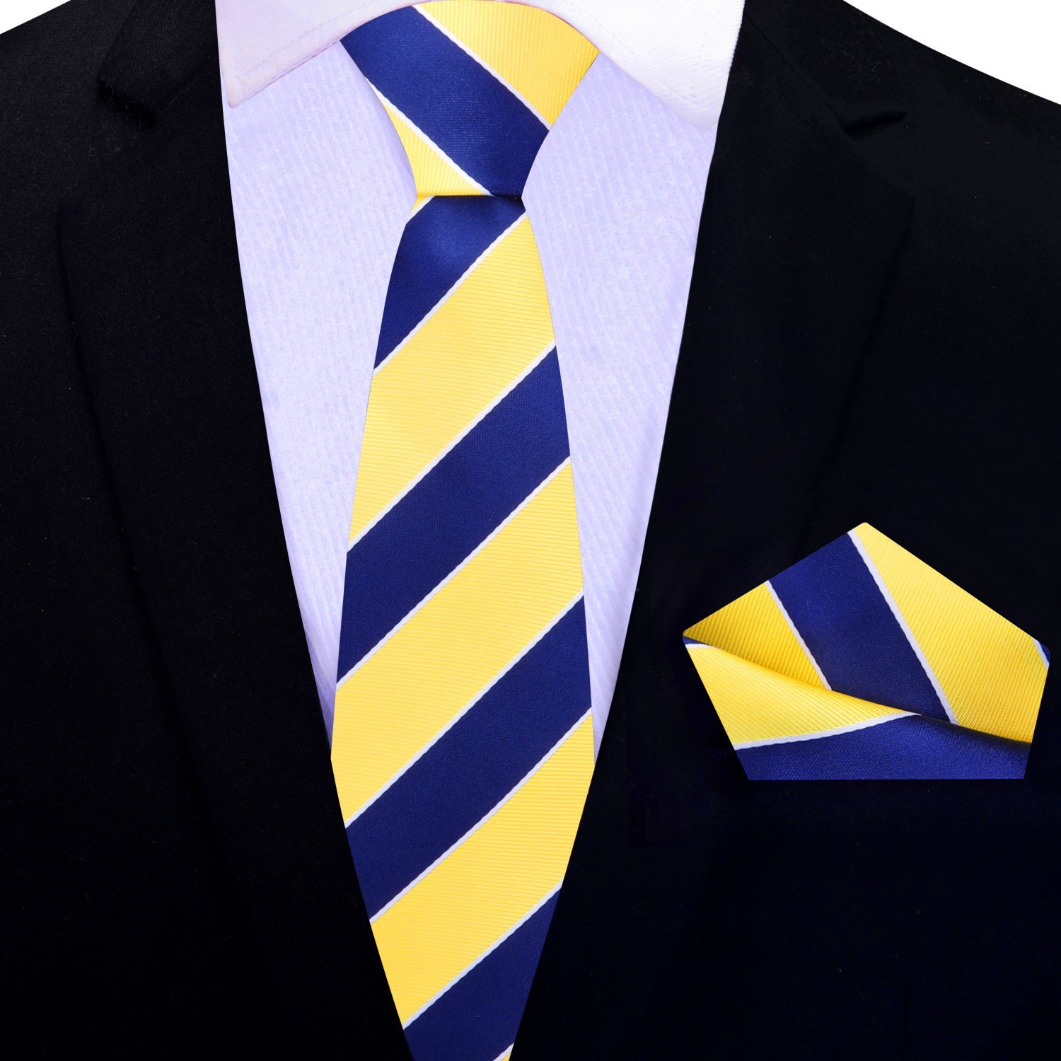Close-up of a silk tie with stripe pattern for weddings