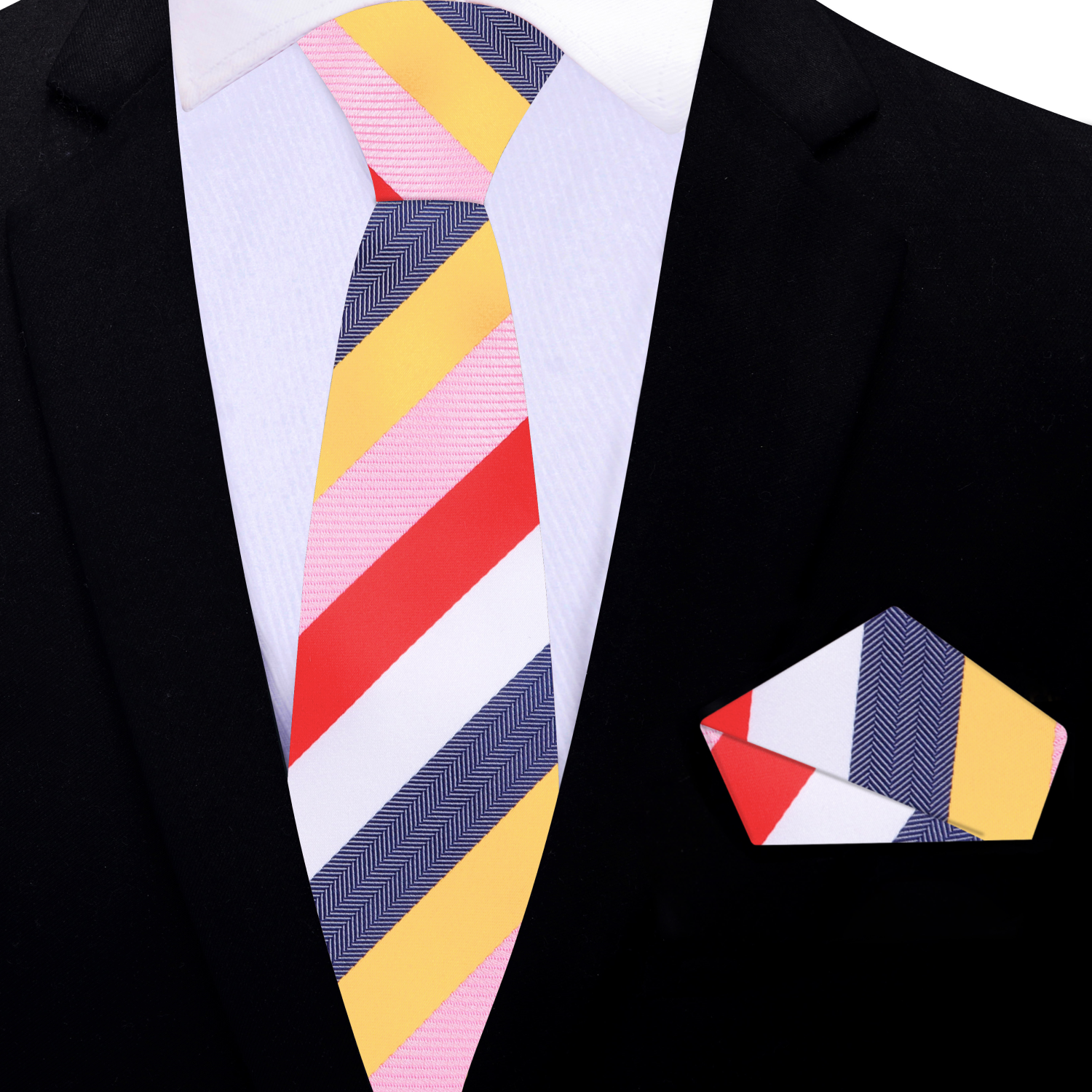 Vibrant stripe silk necktie in bright colors perfect for weddings
