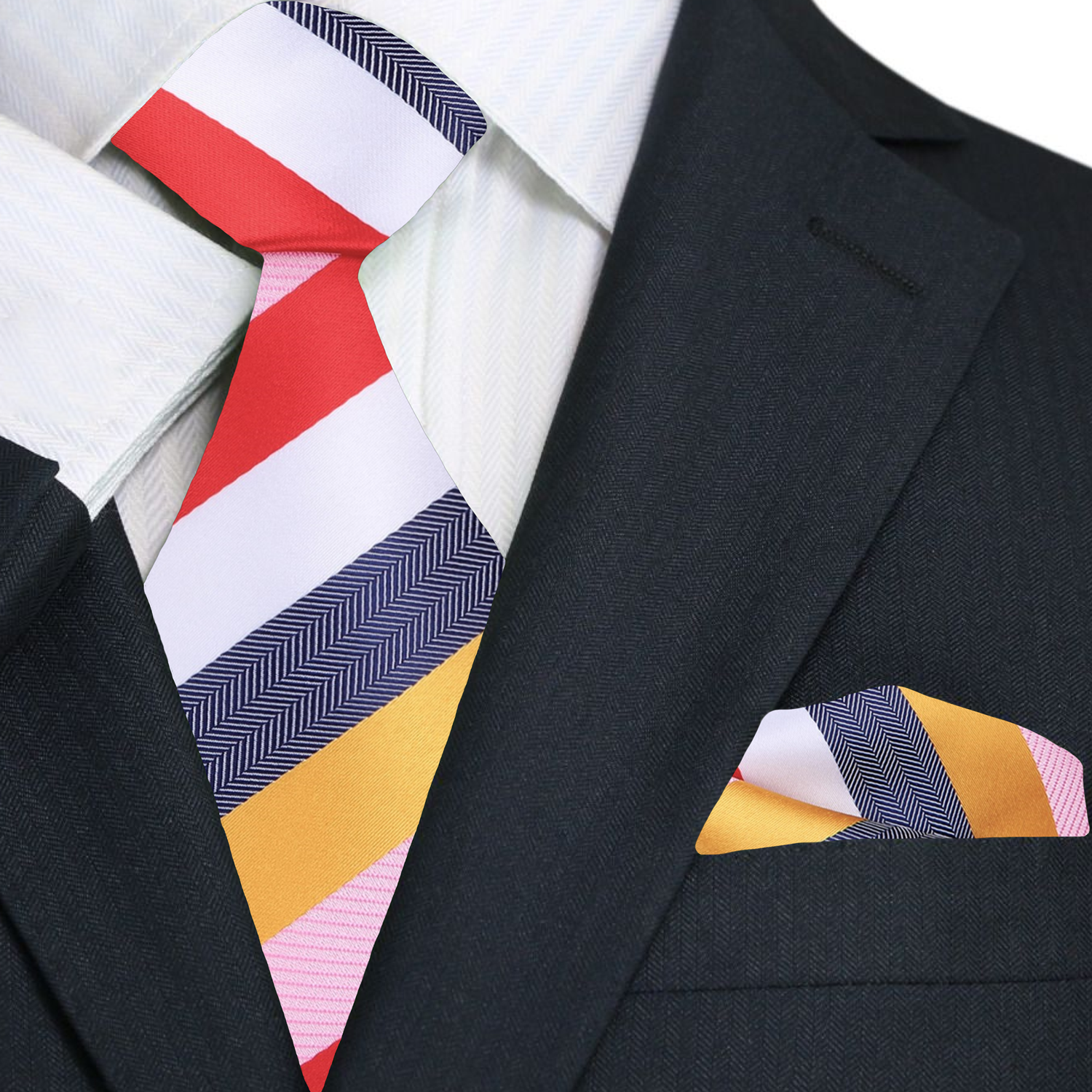 Elegant silk necktie with colorful stripes for formal occasions