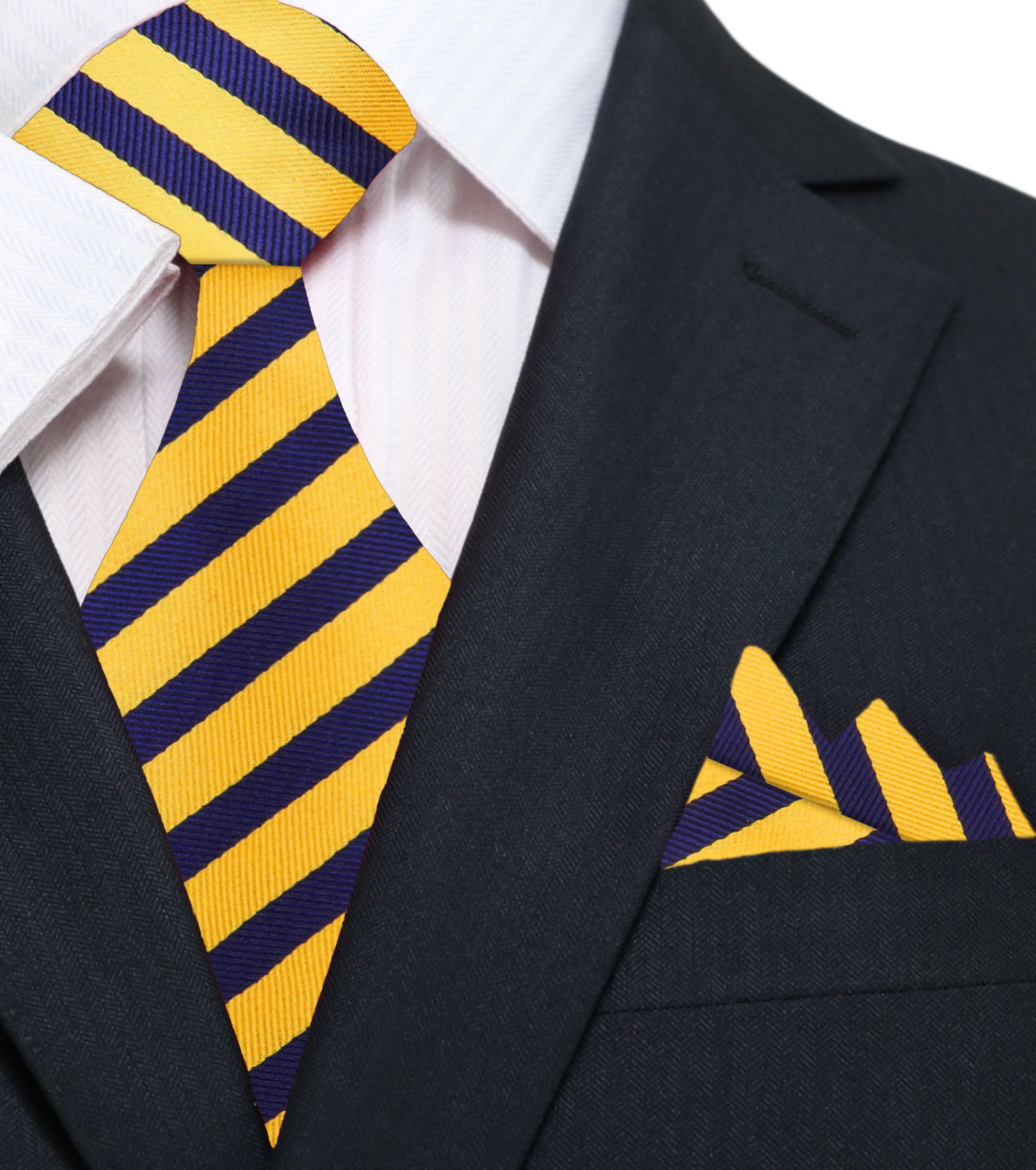 Close-up of the fabric pattern showing bold stripe design in silk