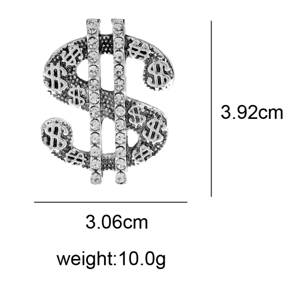 The stylish prosperity lapel pin for men displayed against a black background, emphasizing its luxurious appeal.