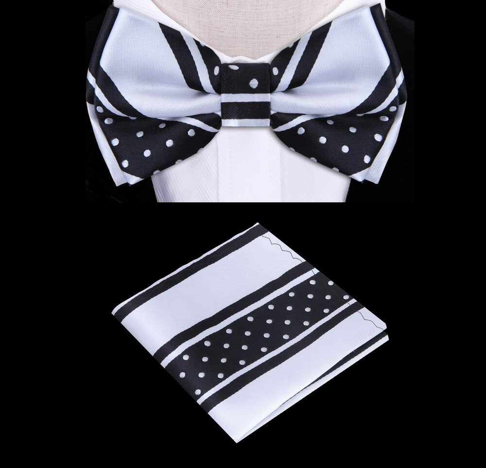 Kids wearing bow tie and pocket square at wedding