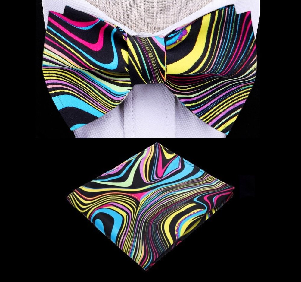 Kids wearing the Mystic Topaz Bow Tie and Pocket Square at a wedding