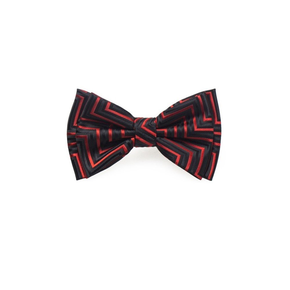 Close-up of pre-tied bow tie and matching pocket square for boys
